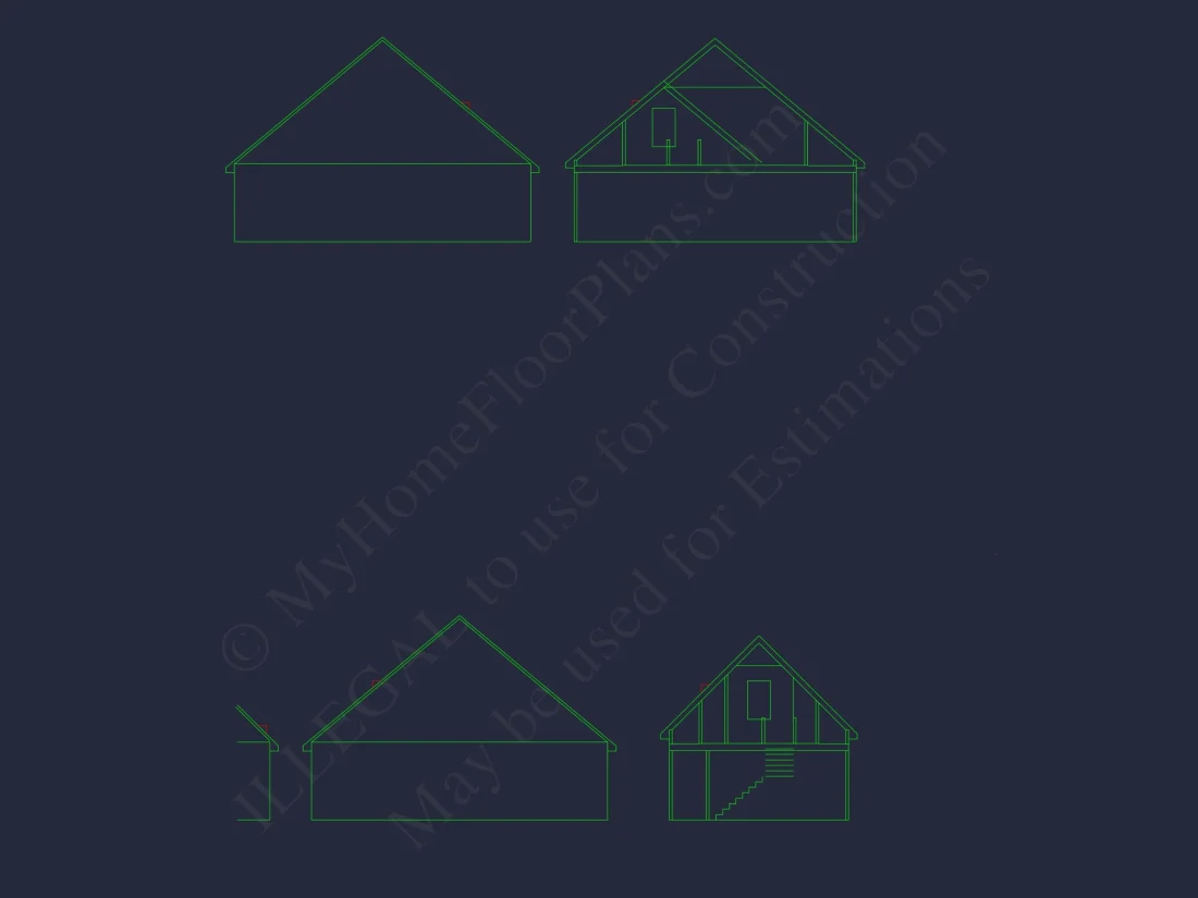 Charming house Plan: Blueprint Design with 1.5 Floors & Garage