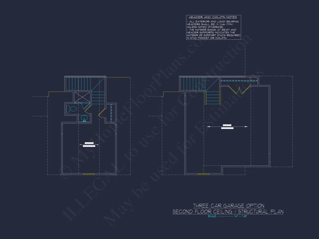 Charming house Plan: Blueprint Design with 1.5 Floors & Garage