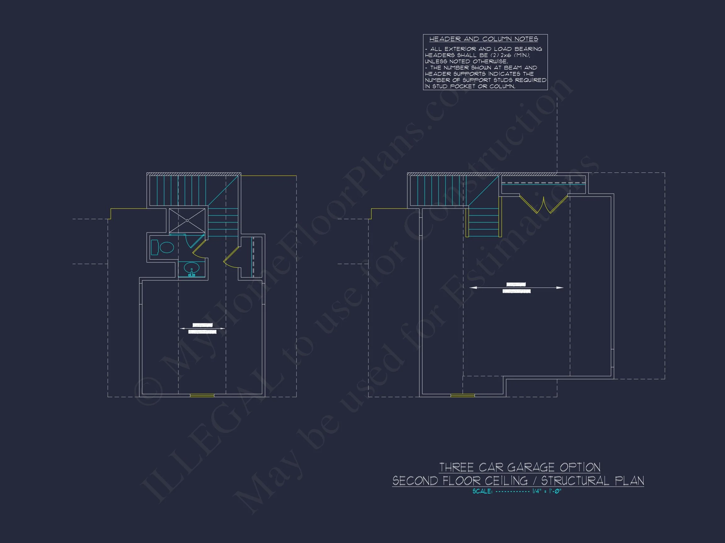 Charming house Plan: Blueprint Design with 1.5 Floors & Garage