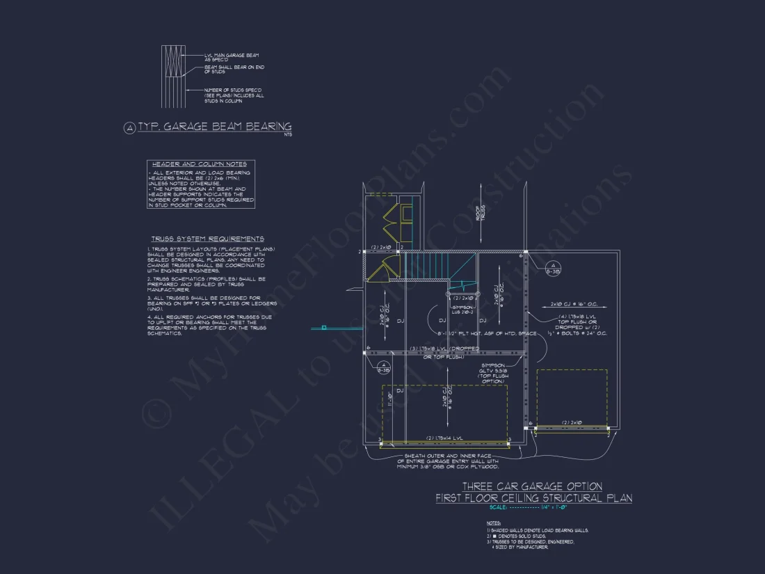 Charming house Plan: Blueprint Design with 1.5 Floors & Garage