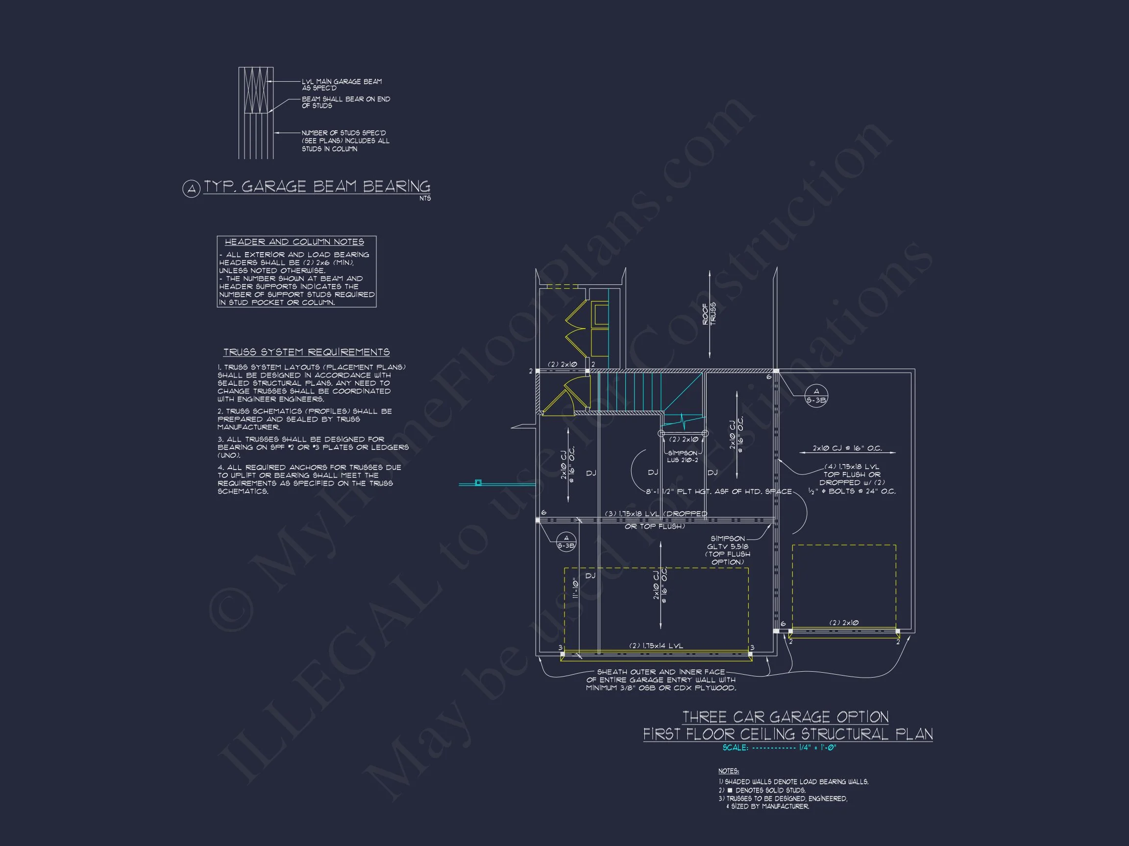 Charming house Plan: Blueprint Design with 1.5 Floors & Garage