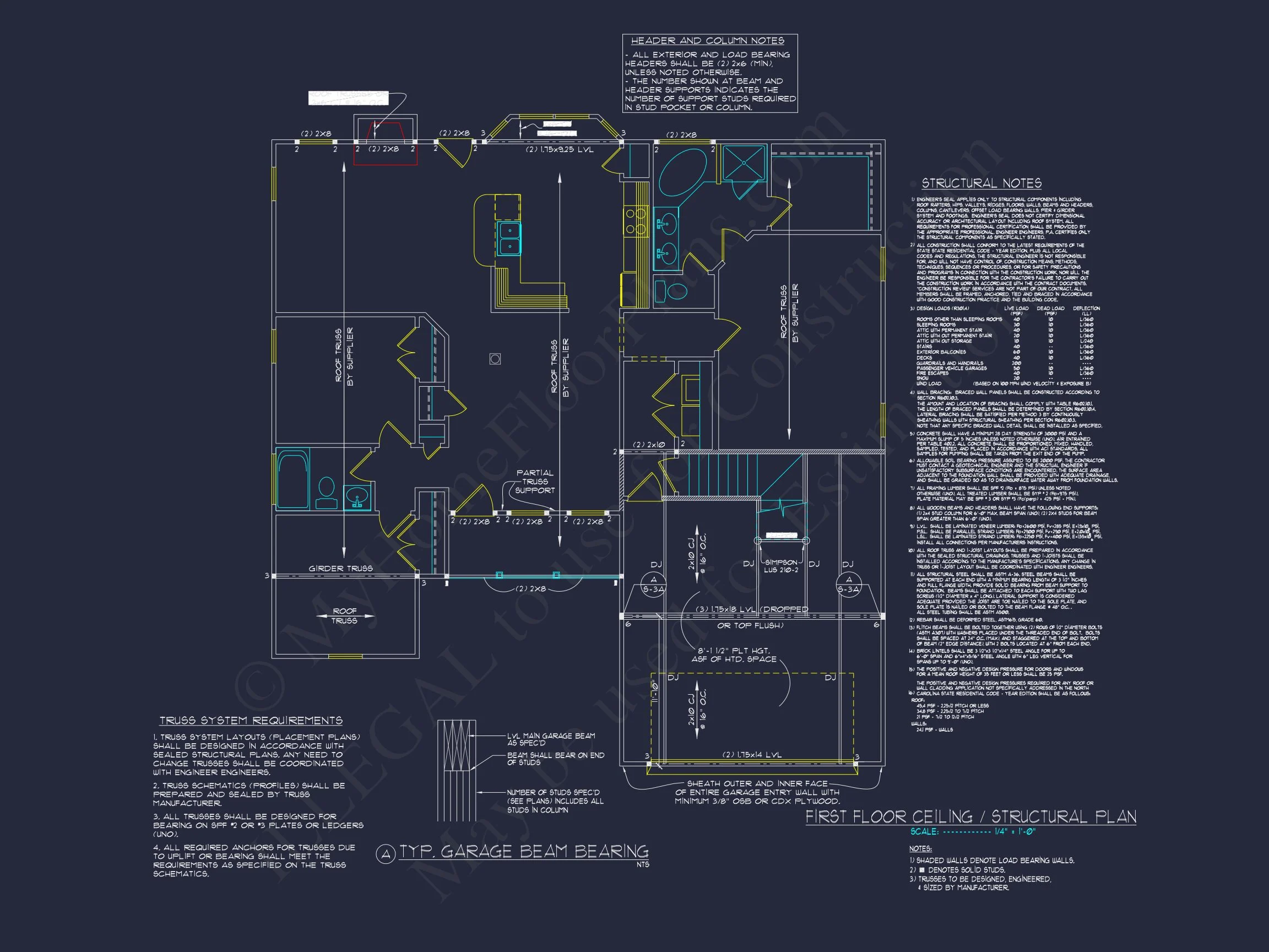 Charming house Plan: Blueprint Design with 1.5 Floors & Garage