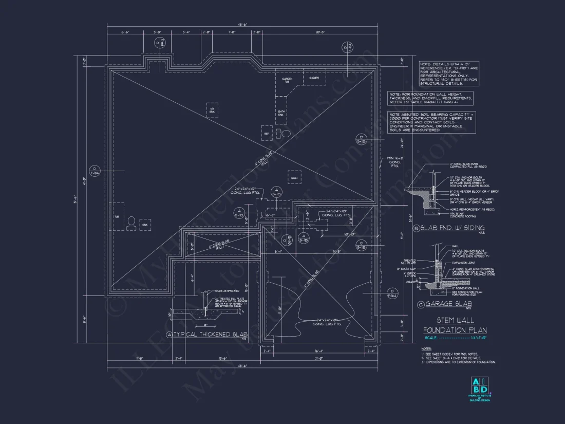 Charming house Plan: Blueprint Design with 1.5 Floors & Garage