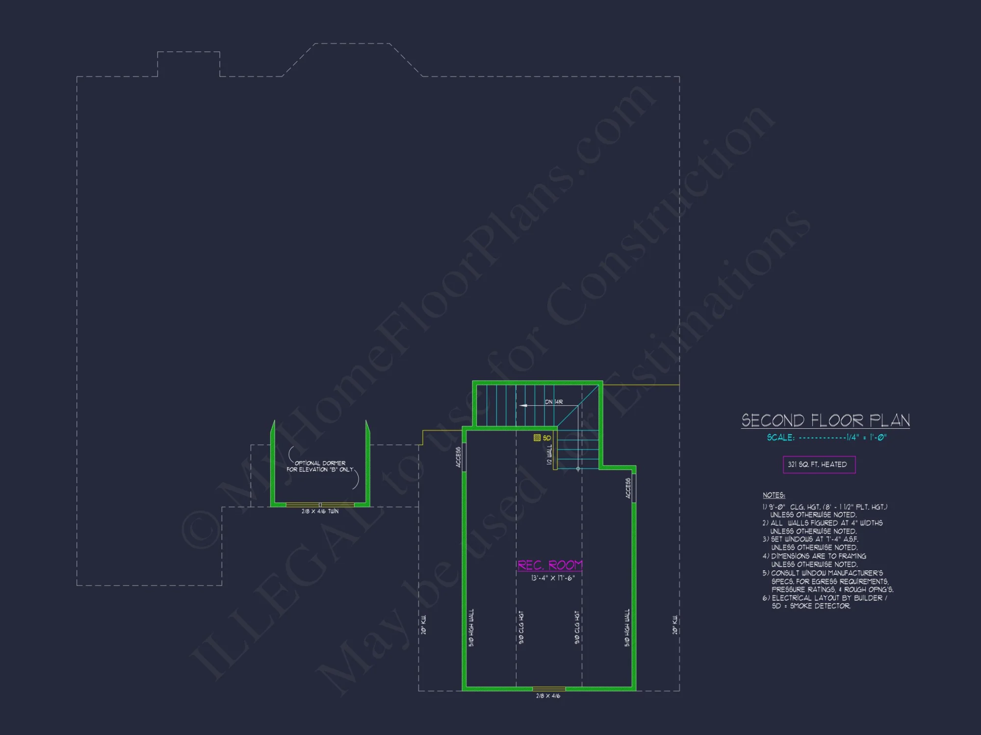 Charming house Plan: Blueprint Design with 1.5 Floors & Garage
