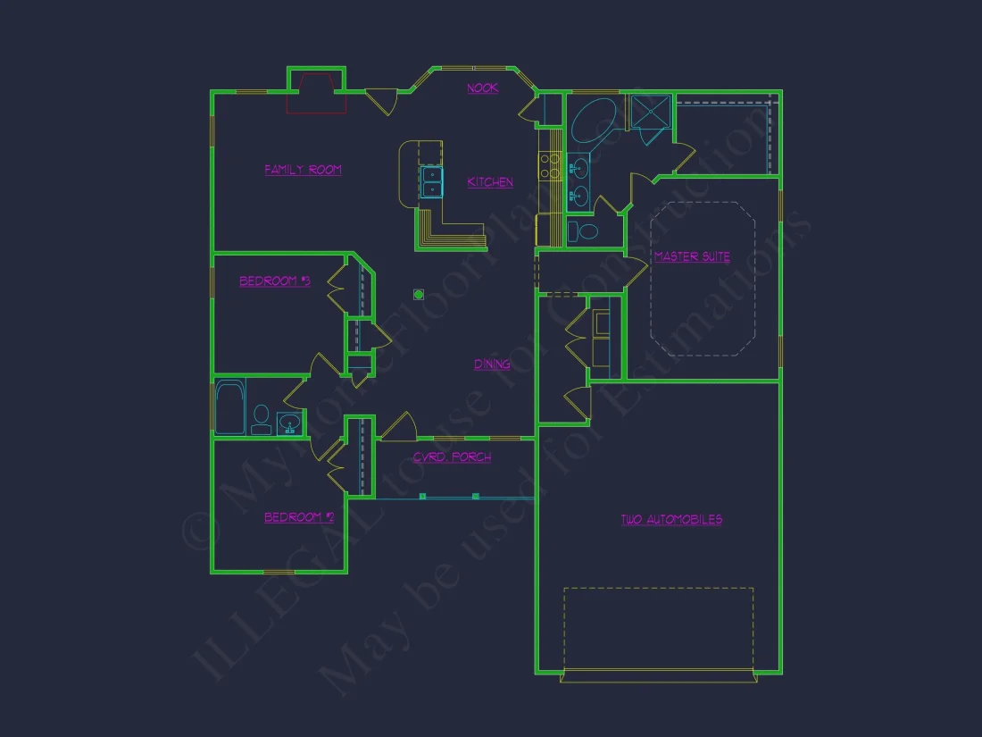 Practical house Design Plan with Blueprint and CAD Elements