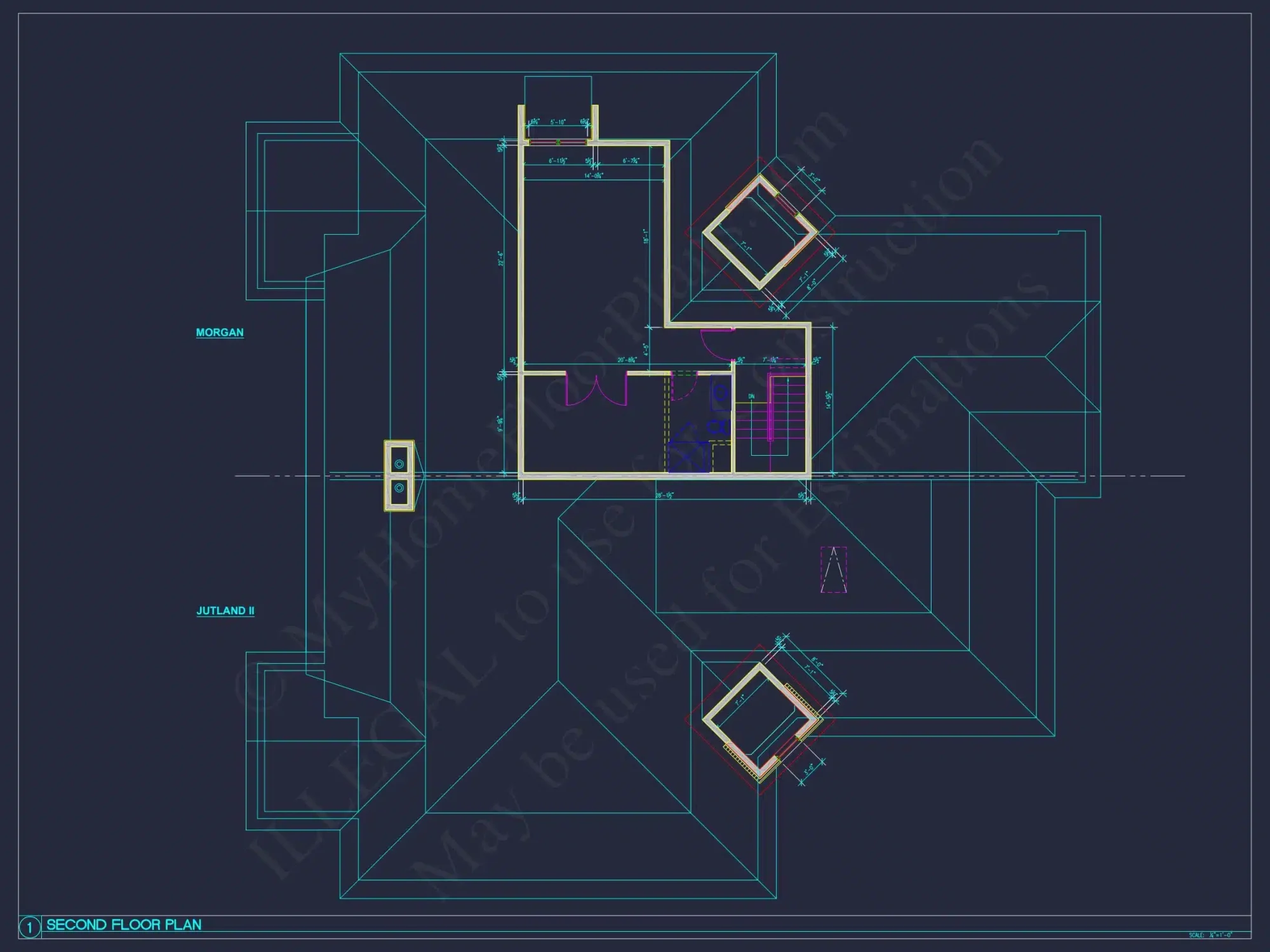 Modern Duplex house Plan with Detailed Blueprint & CAD Designs