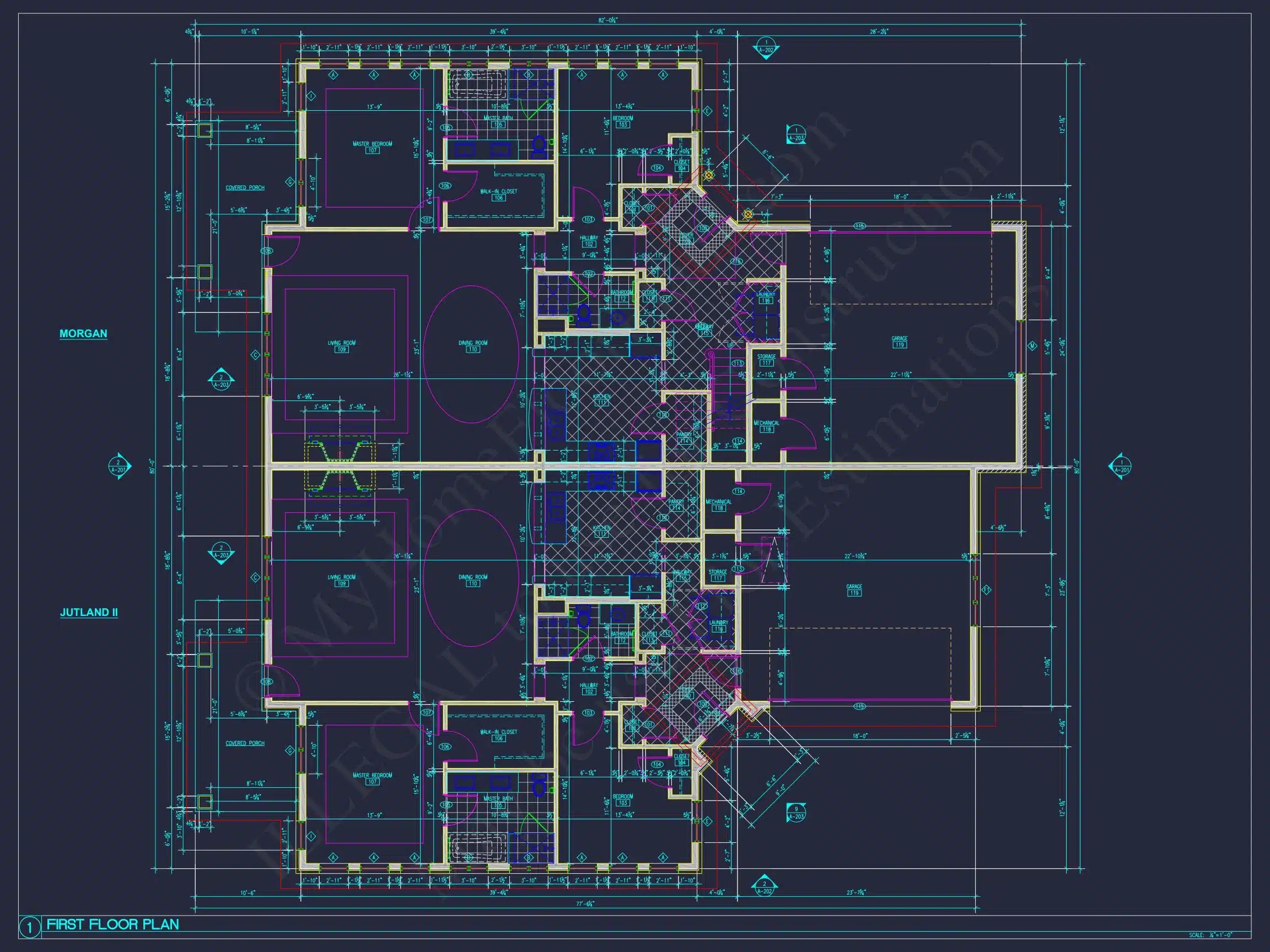 10-1929 DUPLEX PLAN -Traditional Ranch Home Plan - 3-Bed, 2-Bath, 2,300 SF 13 Modern Duplex house Plan with Detailed Blueprint & CAD Designs