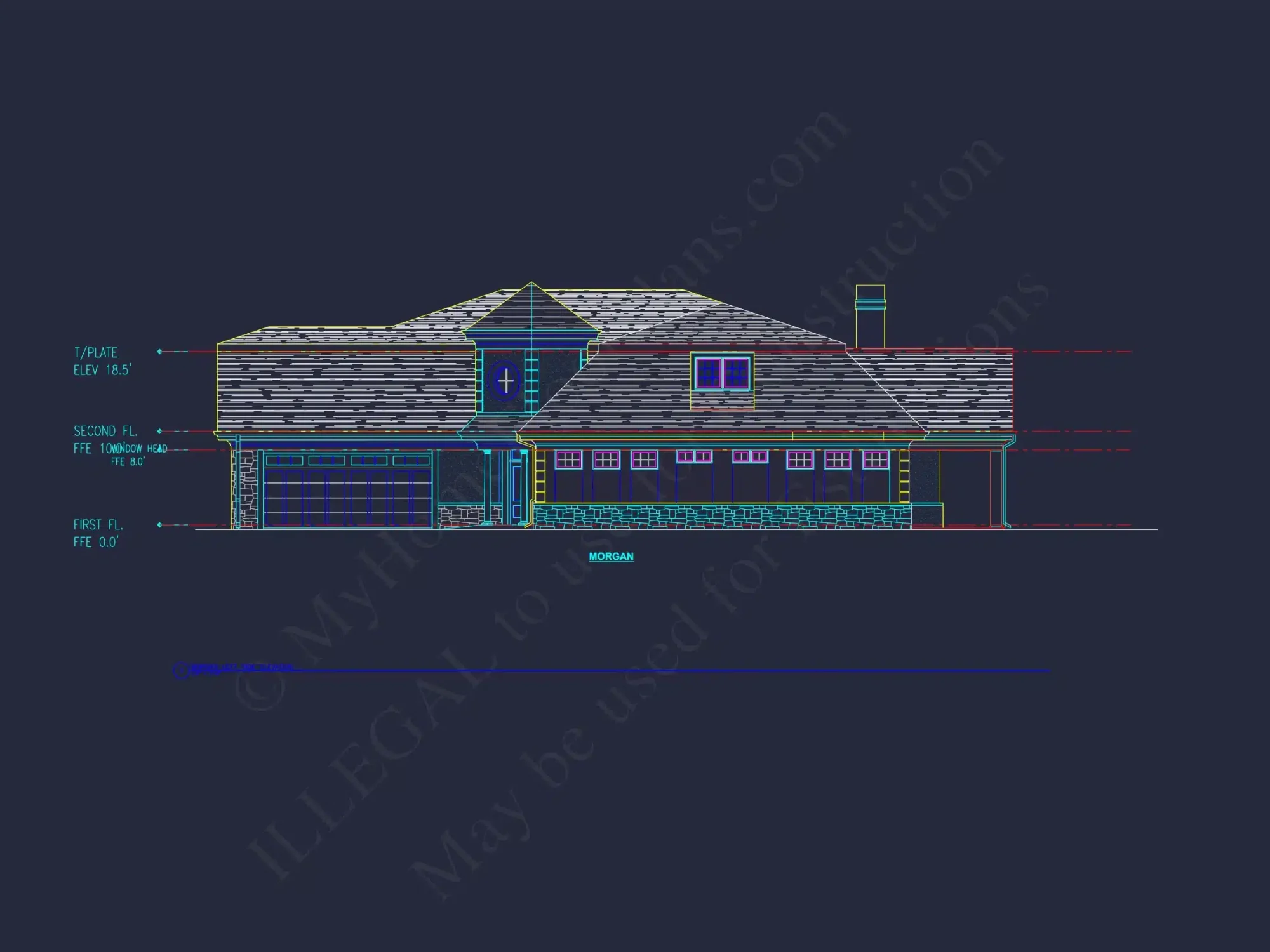 Modern Duplex house Plan with Detailed Blueprint & CAD Designs
