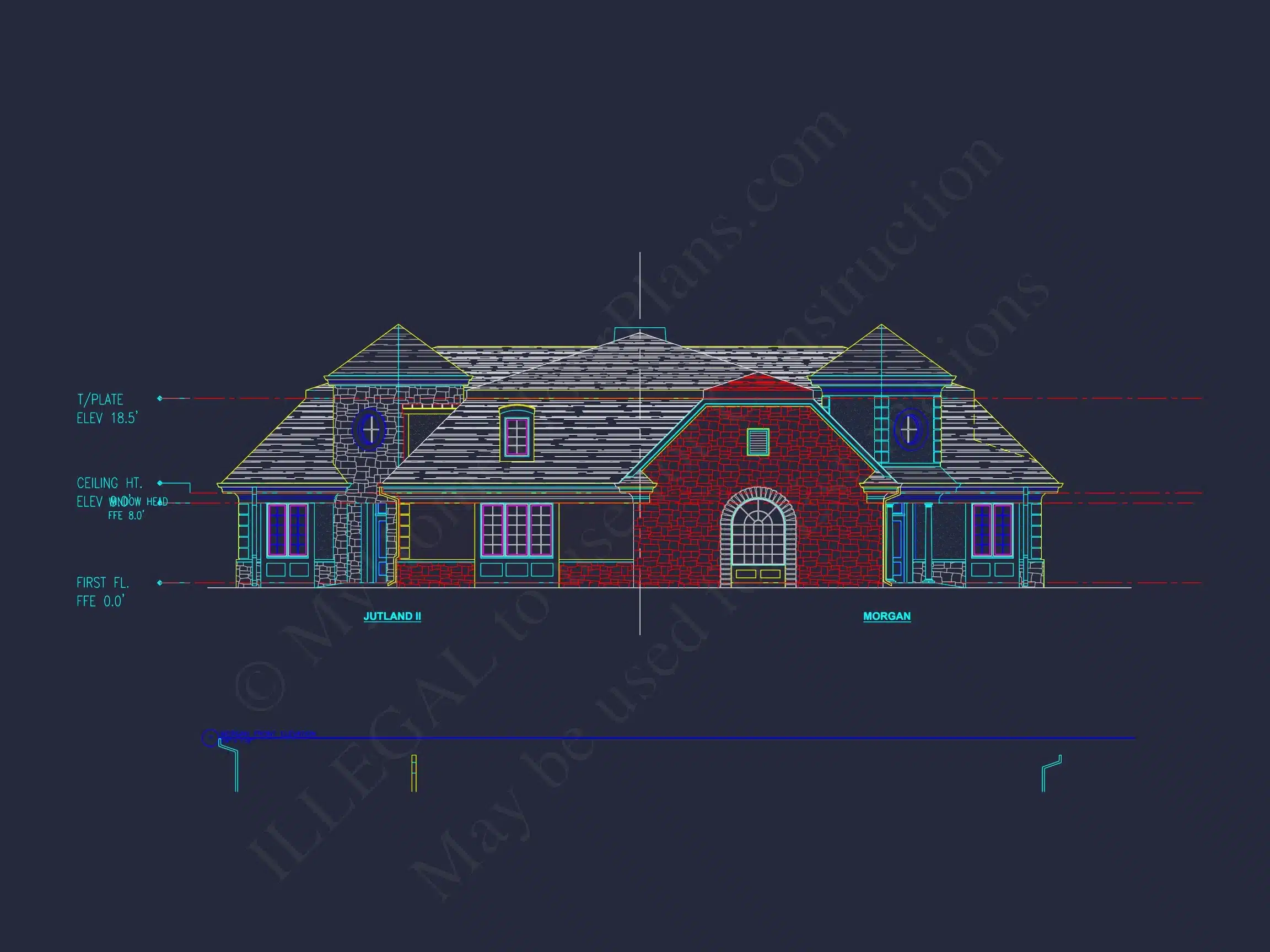 10-1929 DUPLEX PLAN -Traditional Ranch Home Plan - 3-Bed, 2-Bath, 2,300 SF 9 Modern Duplex house Plan with Detailed Blueprint & CAD Designs