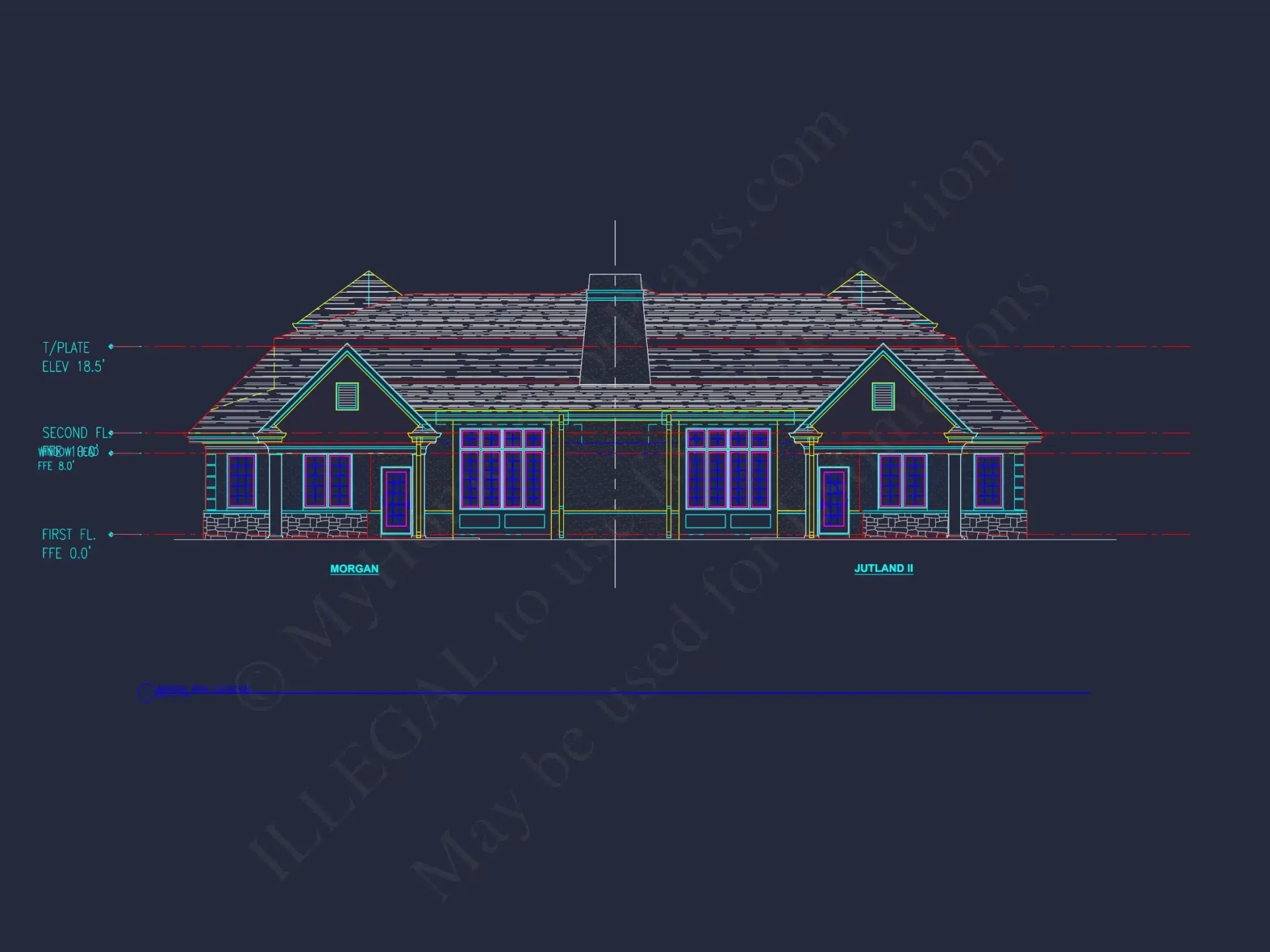 Modern Duplex house Plan with Detailed Blueprint & CAD Designs