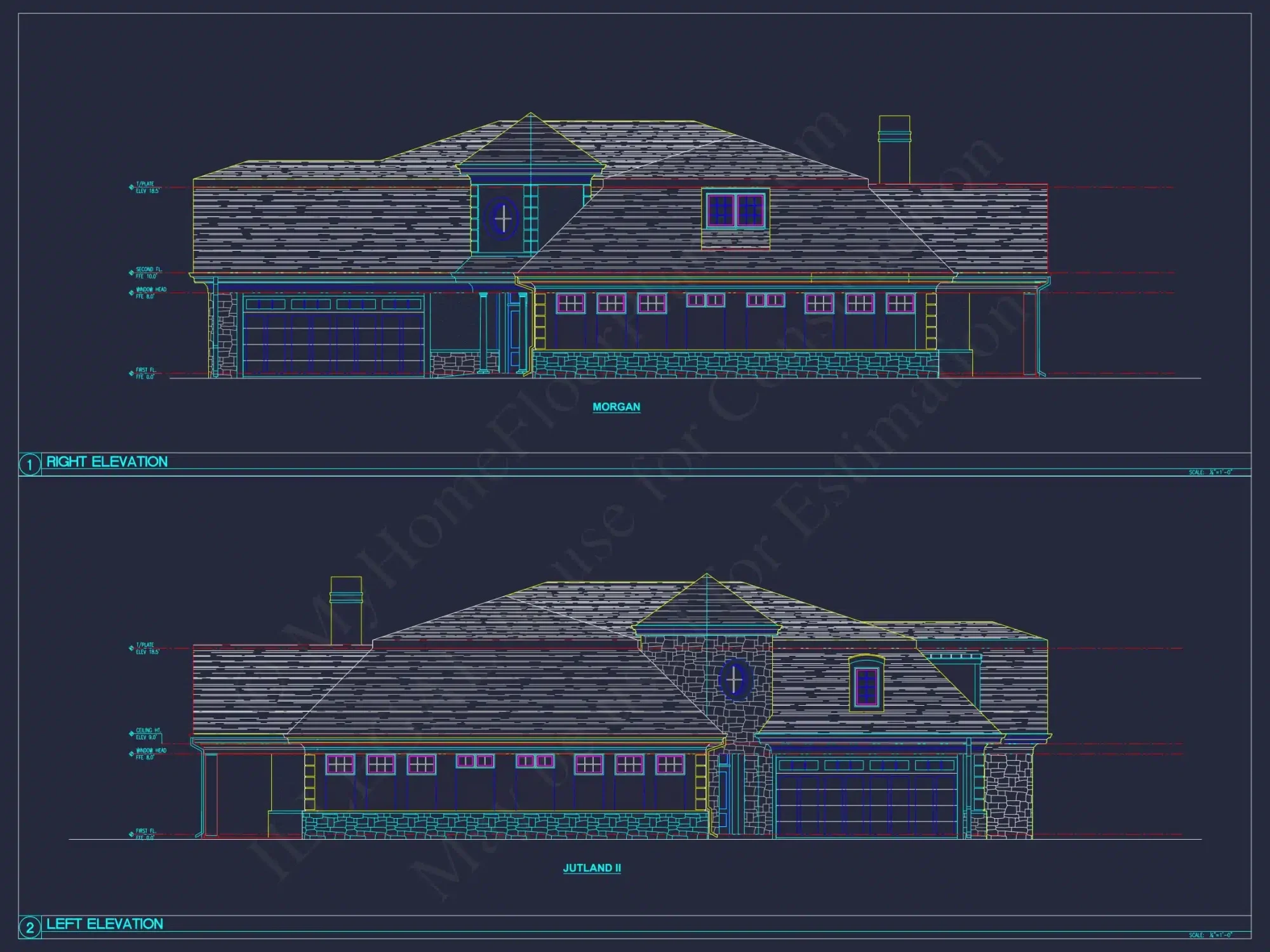 Modern Duplex house Plan with Detailed Blueprint & CAD Designs