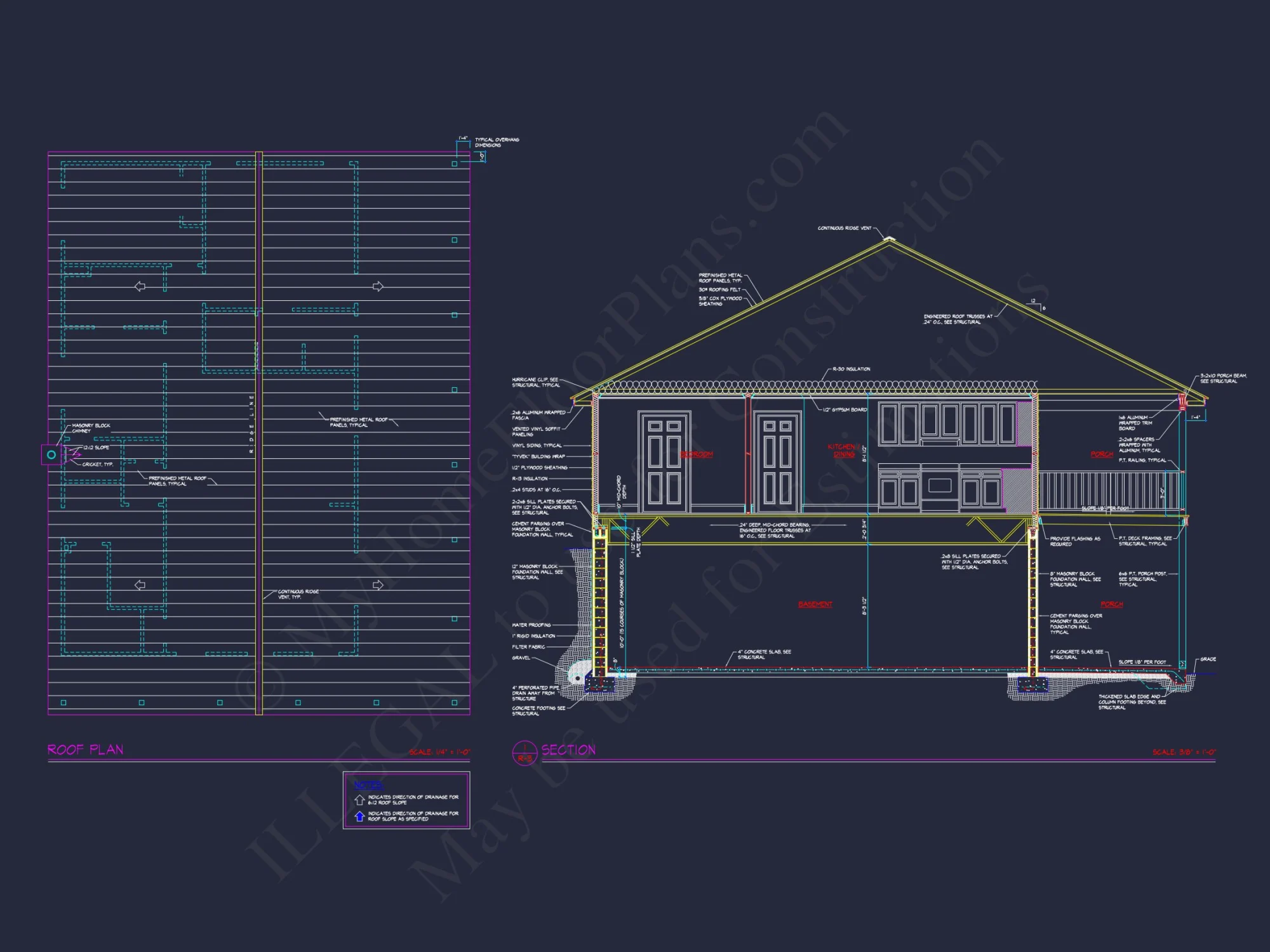 2-Story Cabin house Plan with Open Floor Plan & Basement