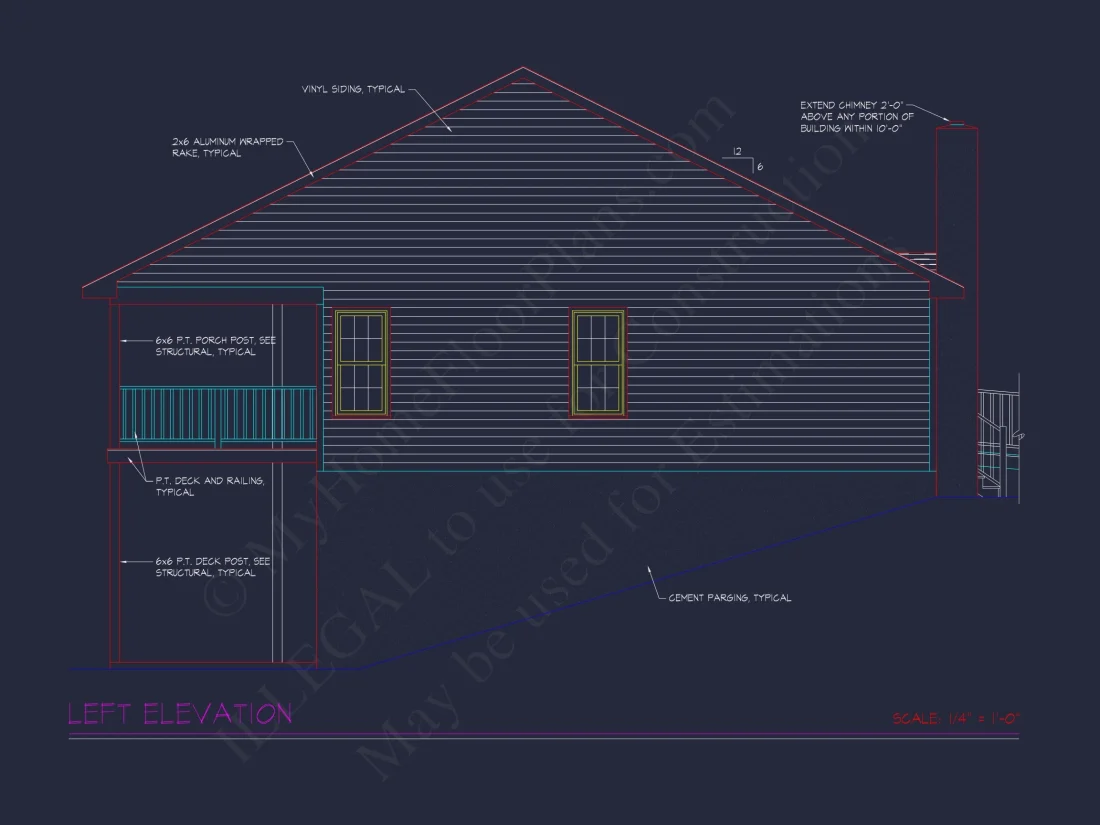 2-Story Cabin house Plan with Open Floor Plan & Basement