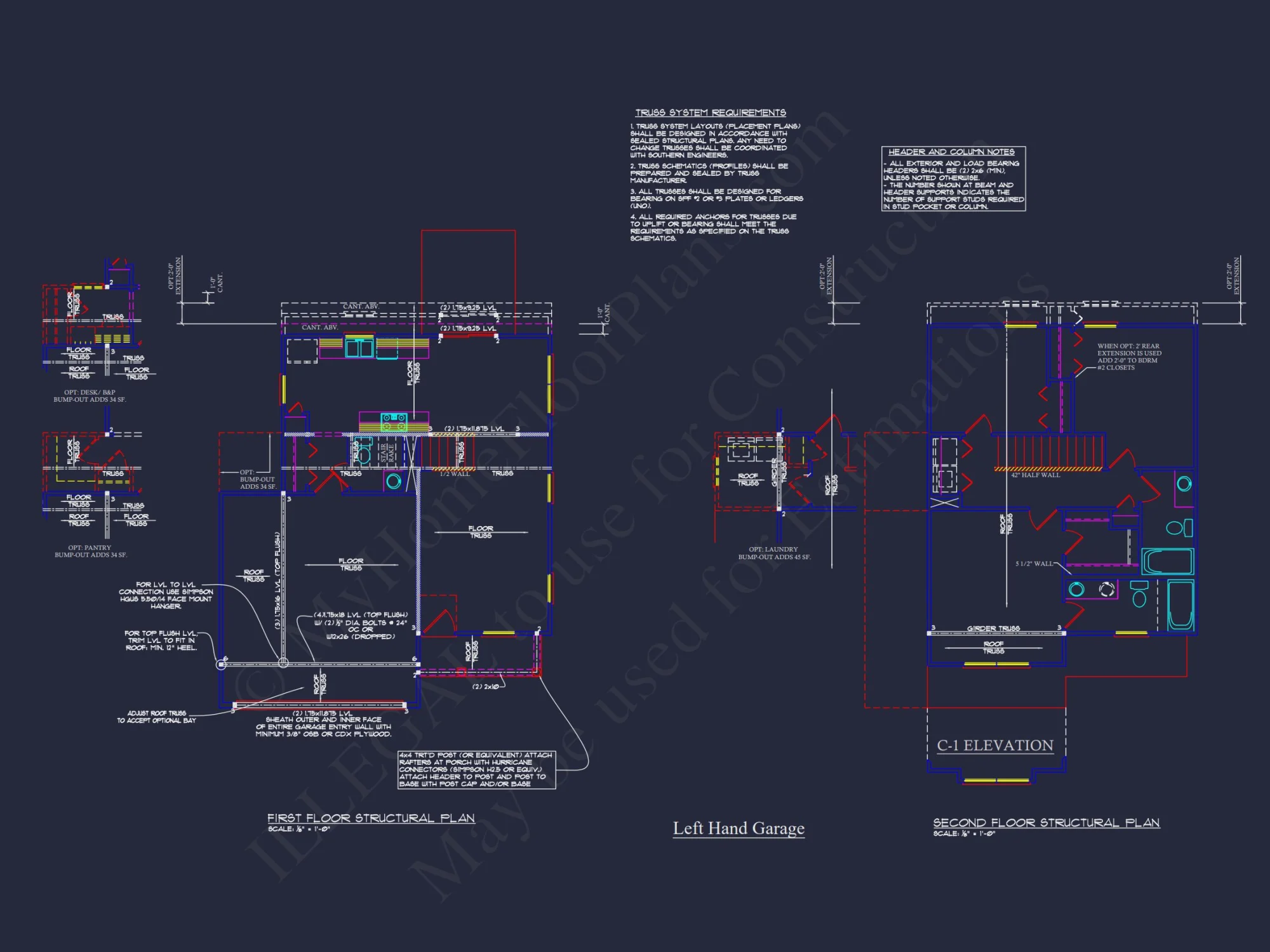 Craftsman house Plan & Blueprint Designs - 2 Bed, 2 Bath, 1368 Sq Ft