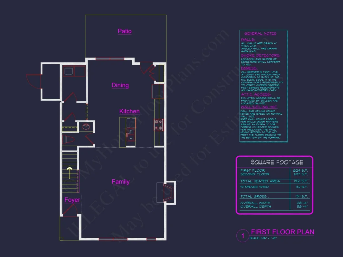 Modern Craftsman house Plan with 3 Bedrooms & Open Floor Design