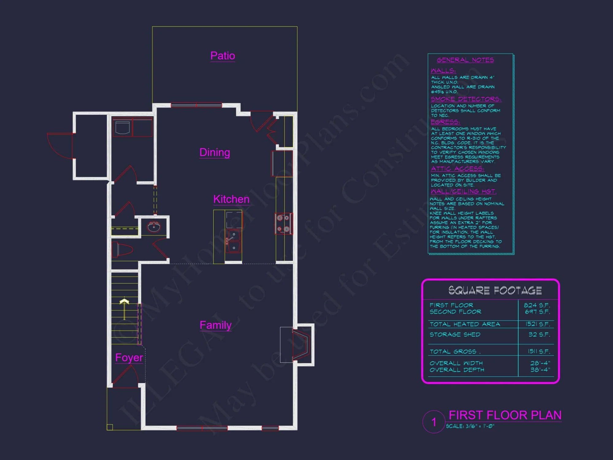 Modern Craftsman house Plan with 3 Bedrooms & Open Floor Design
