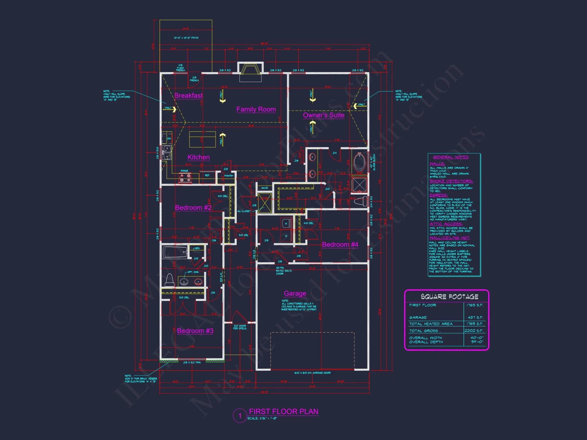 Elegant house Plan with Open Floor Blueprint and CAD Designs