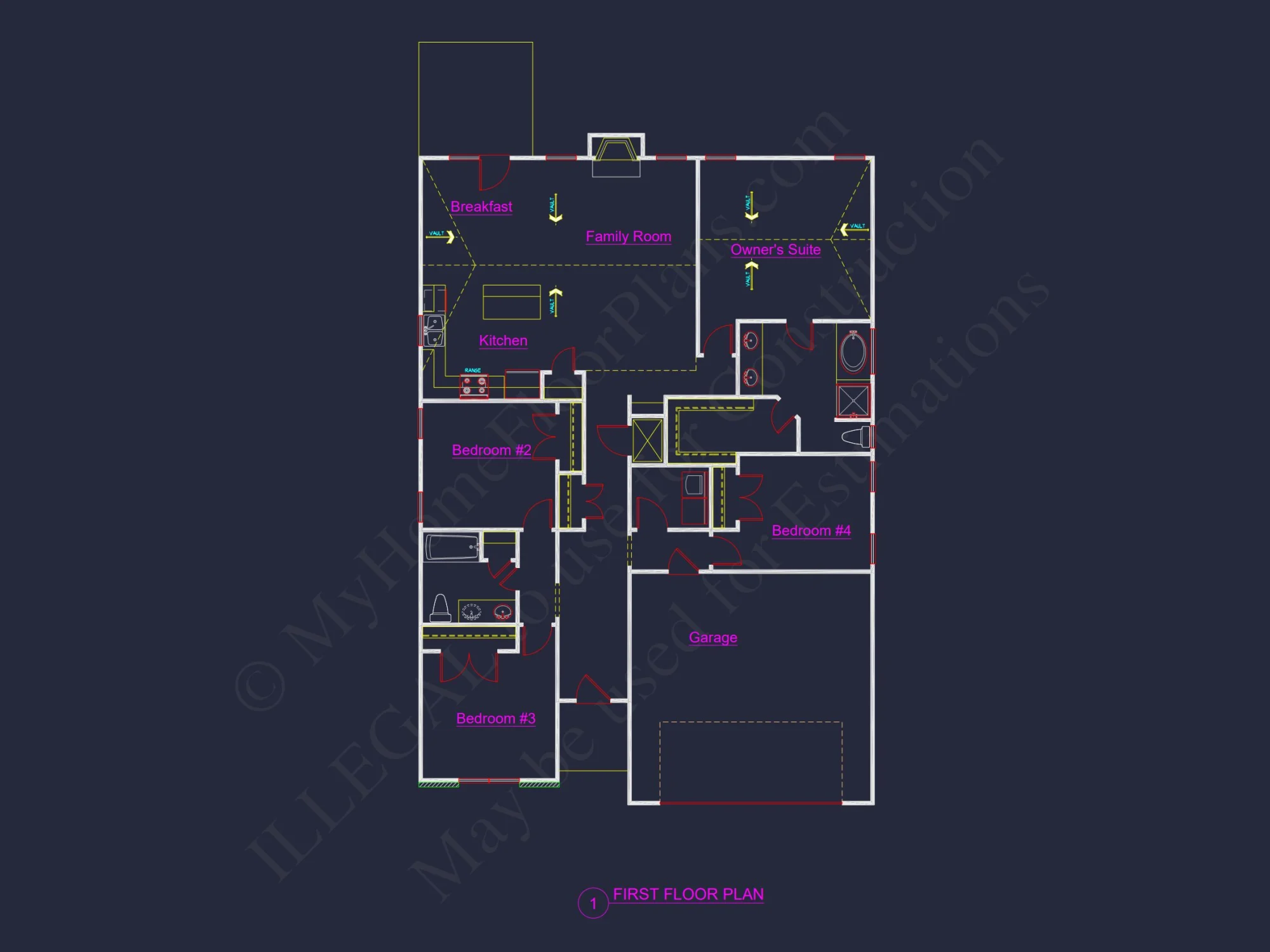 Elegant house Plan with Open Floor Blueprint and CAD Designs
