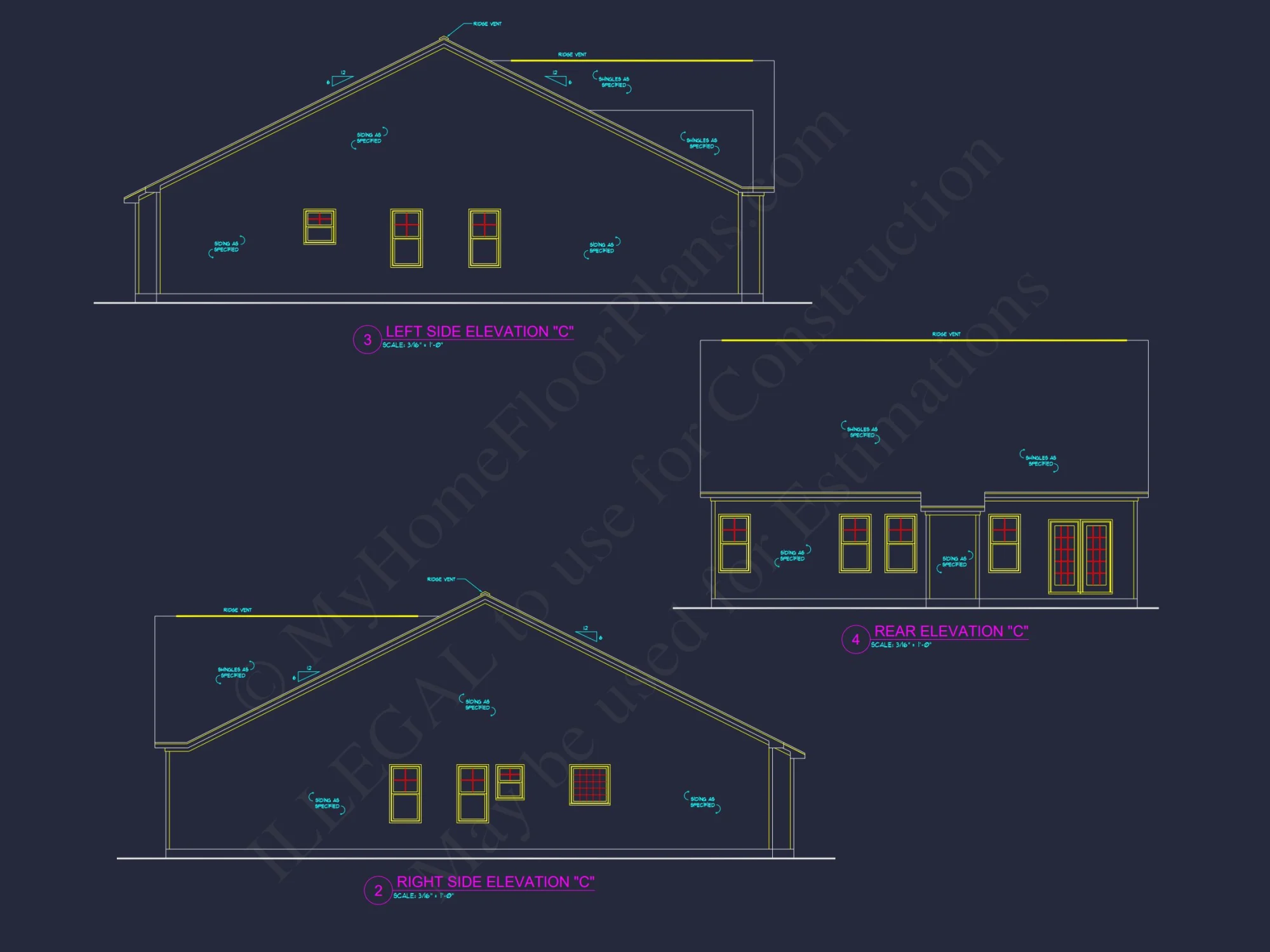 Elegant house Plan with Open Floor Blueprint and CAD Designs