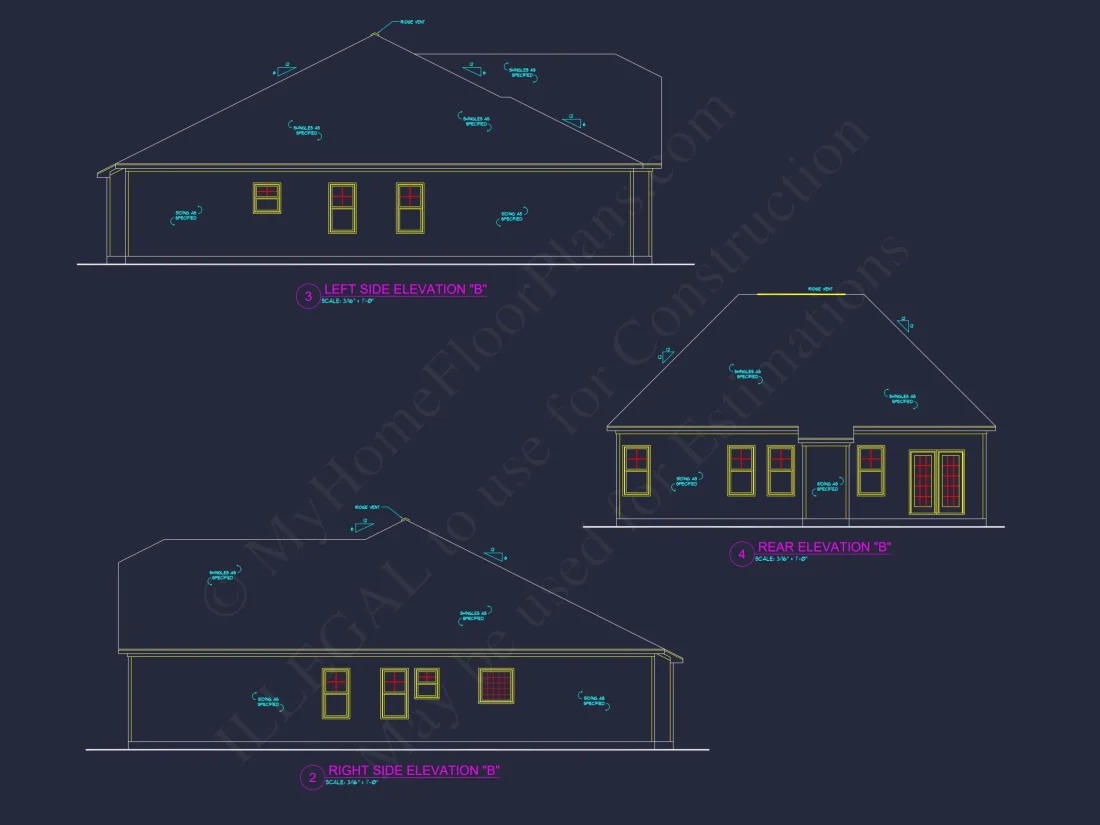 Elegant house Plan with Open Floor Blueprint and CAD Designs