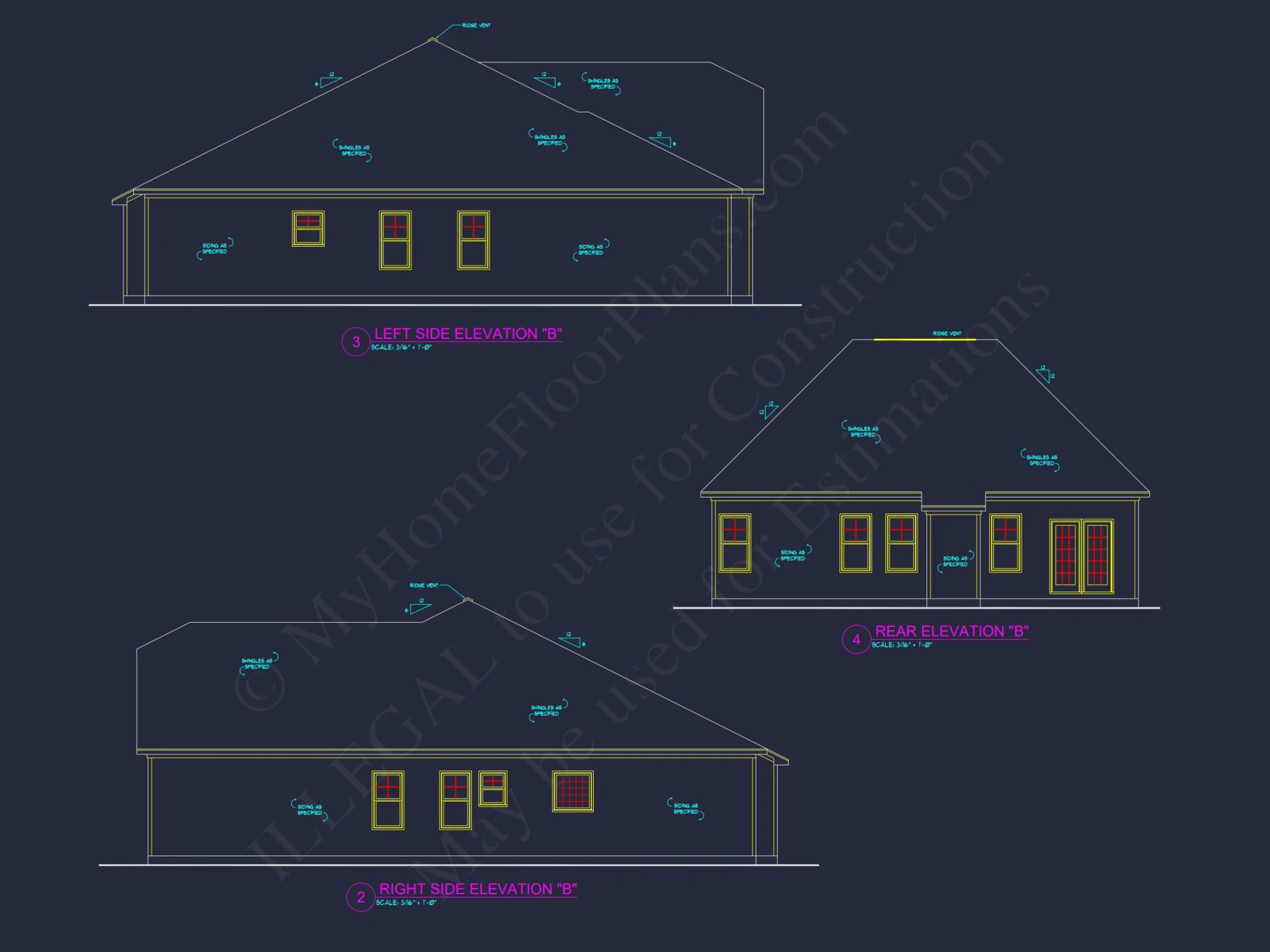 Elegant house Plan with Open Floor Blueprint and CAD Designs