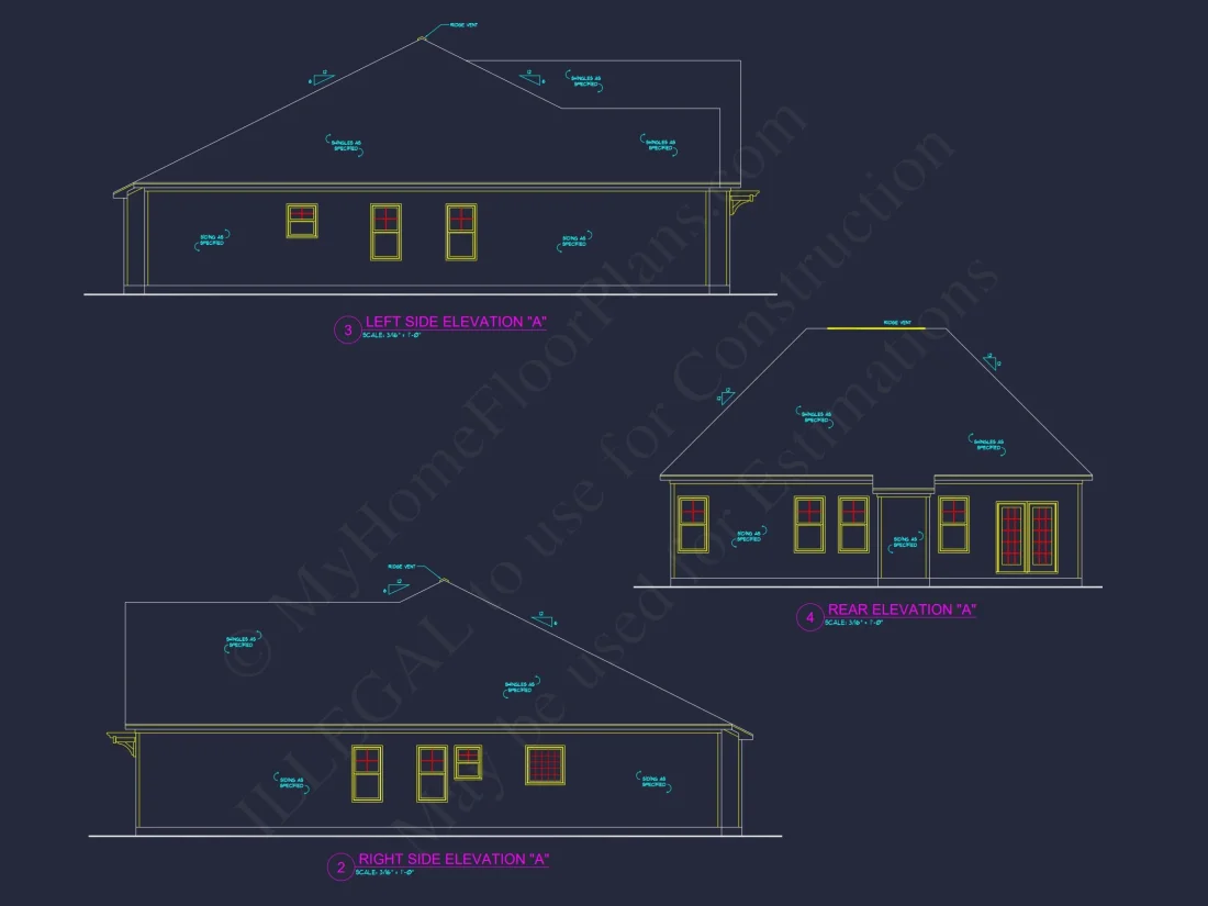 Elegant house Plan with Open Floor Blueprint and CAD Designs