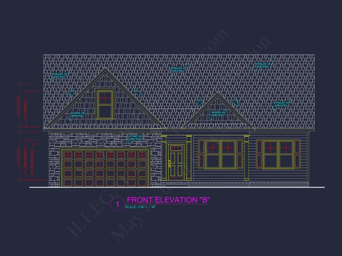 Craftsman house Plan: Floor Plan CAD & Architecture Design