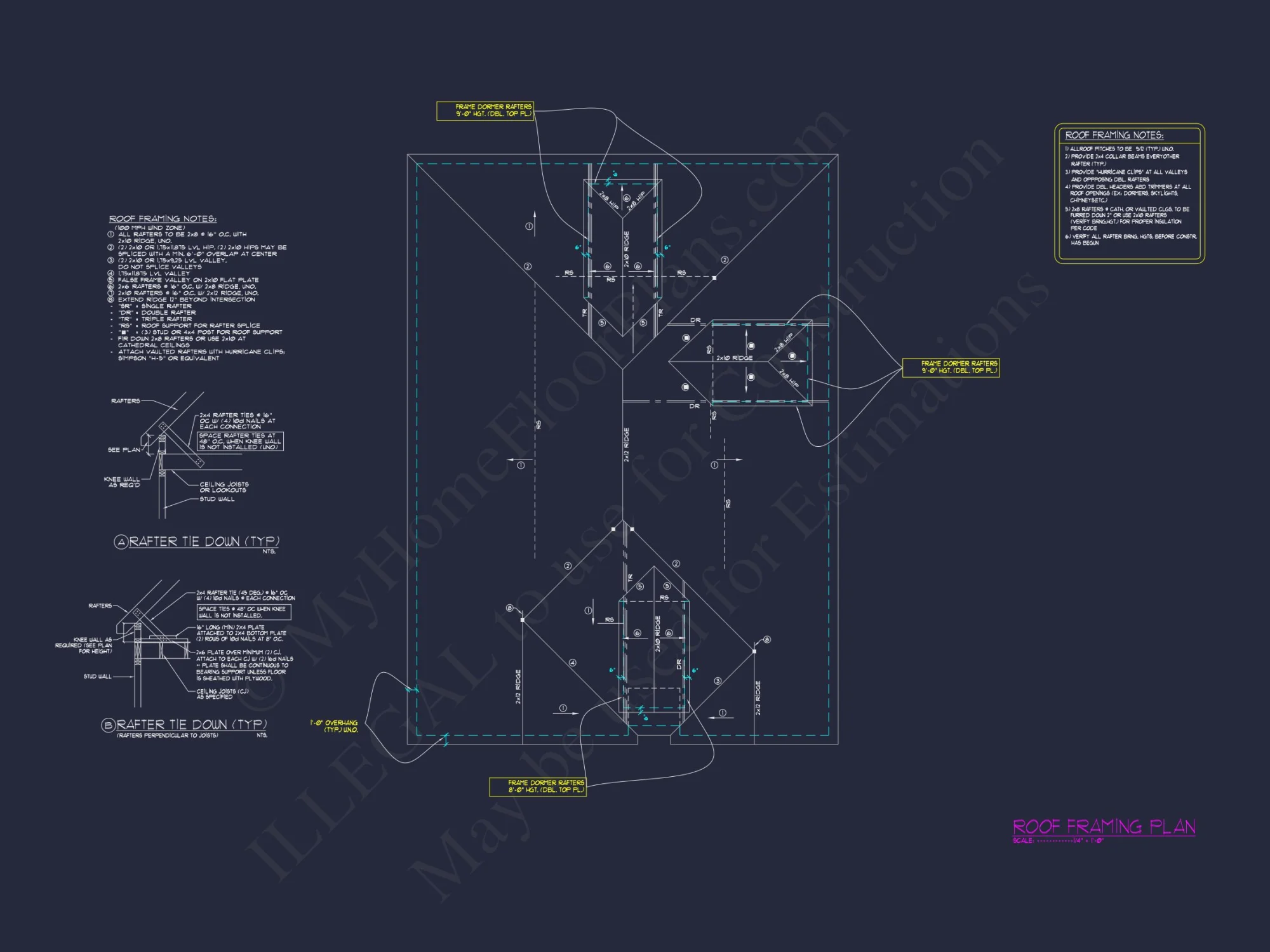 Spacious house Design with 4 Beds, Open Floor, & CAD Blueprint