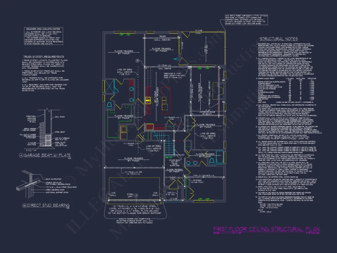 Spacious house Design with 4 Beds, Open Floor, & CAD Blueprint