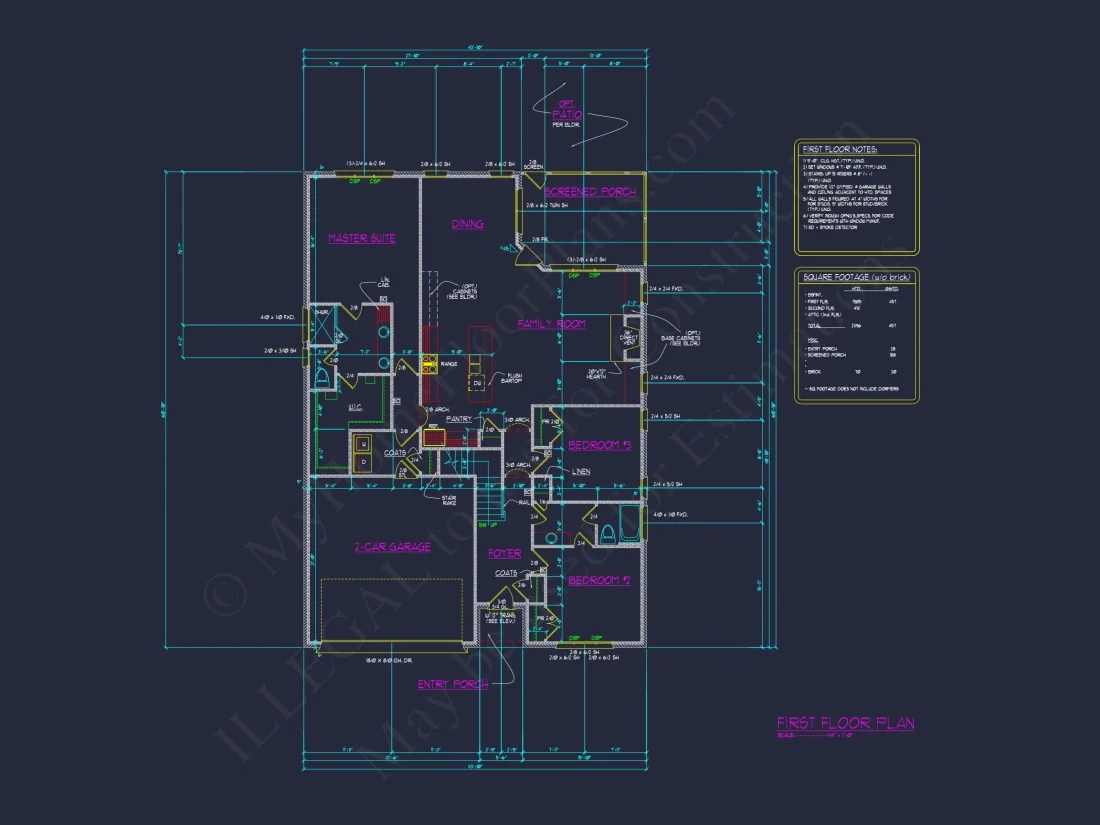 Spacious house Design with 4 Beds, Open Floor, & CAD Blueprint