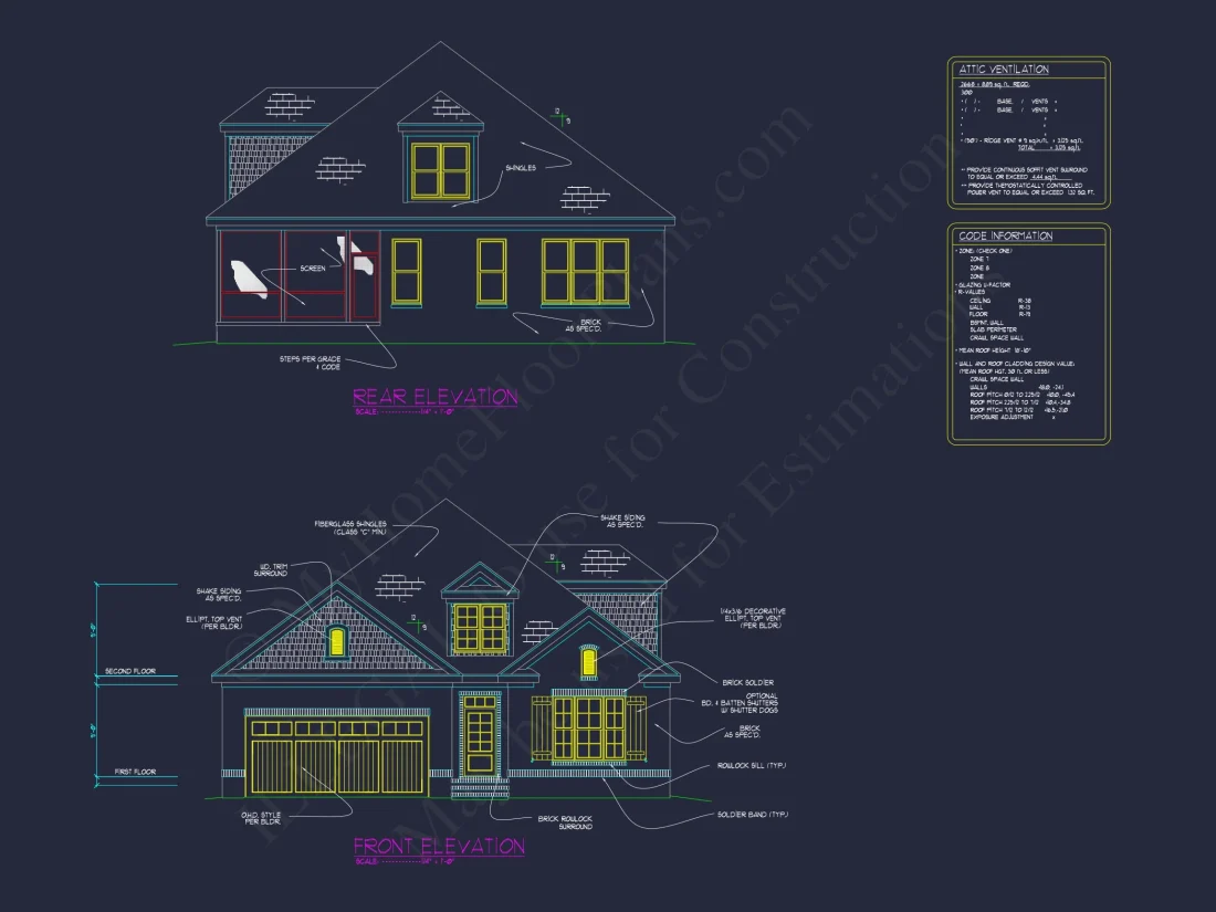 Spacious house Design with 4 Beds, Open Floor, & CAD Blueprint