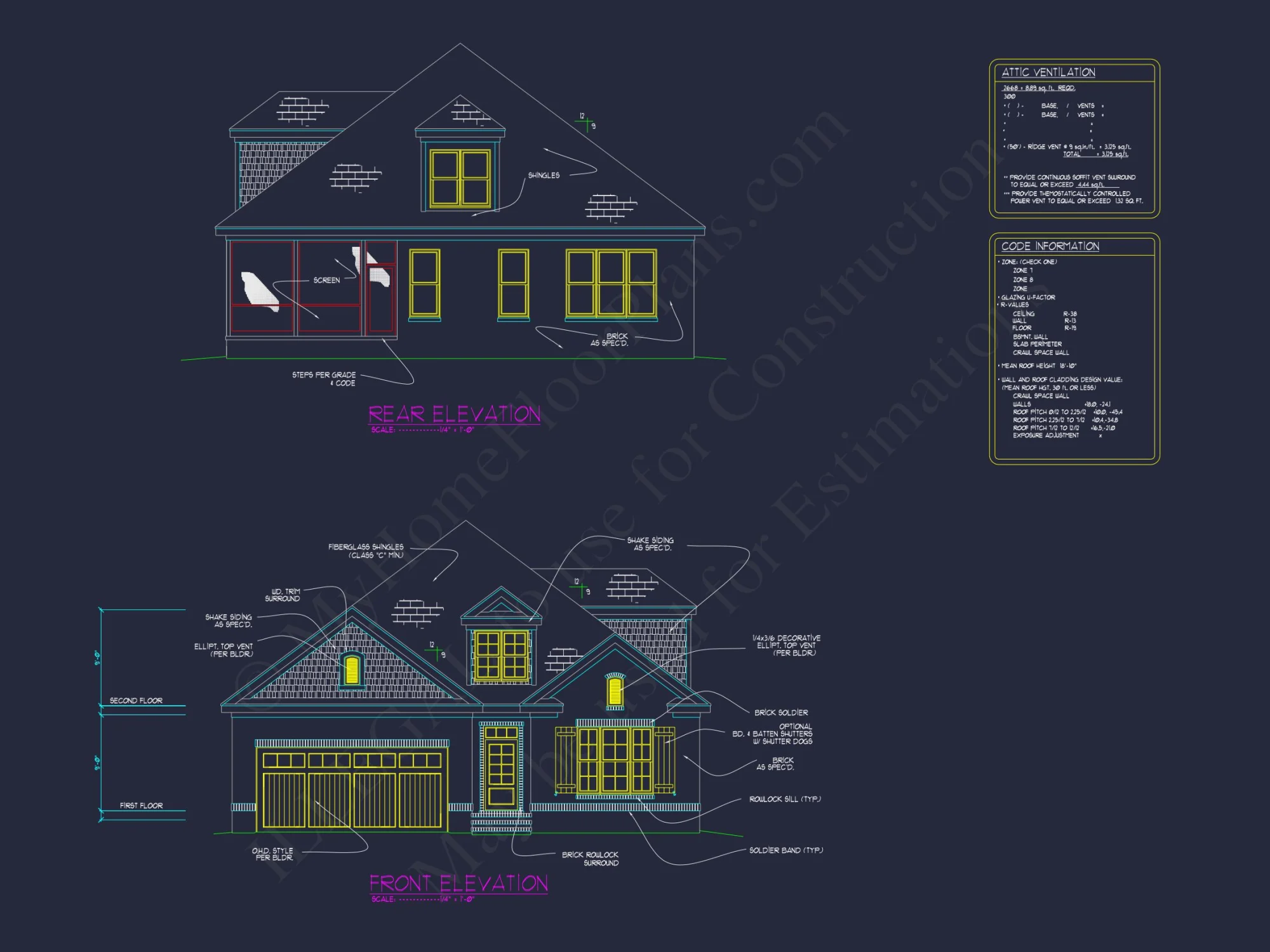 Spacious house Design with 4 Beds, Open Floor, & CAD Blueprint