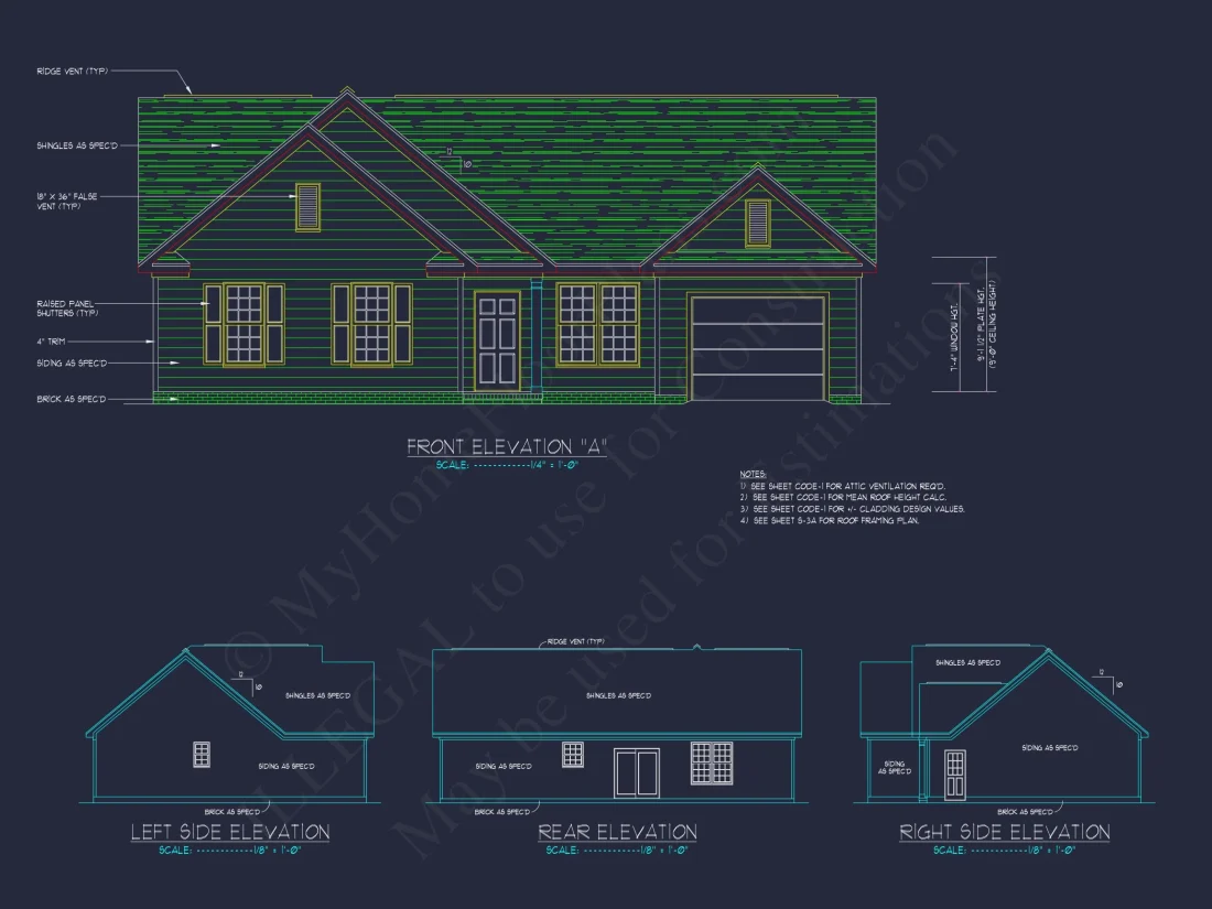 Charming Ranch house Plan: CAD Floor Plan & Architecture Designs