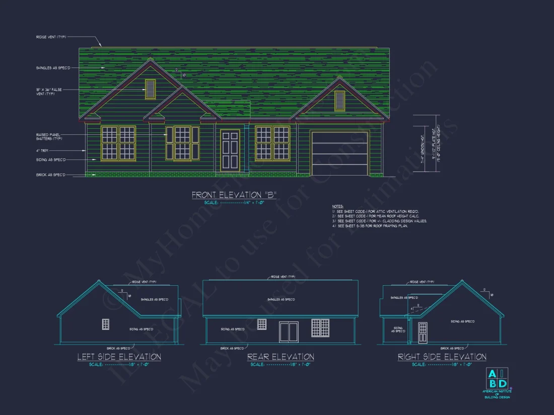 Charming Ranch house Plan: CAD Floor Plan & Architecture Designs