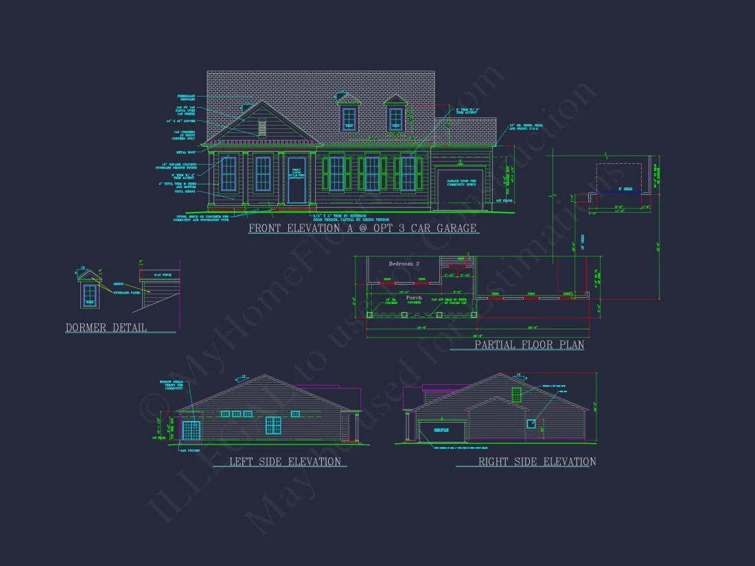 Traditional house Plan with 3 Bedrooms and CAD-Optimized Designs