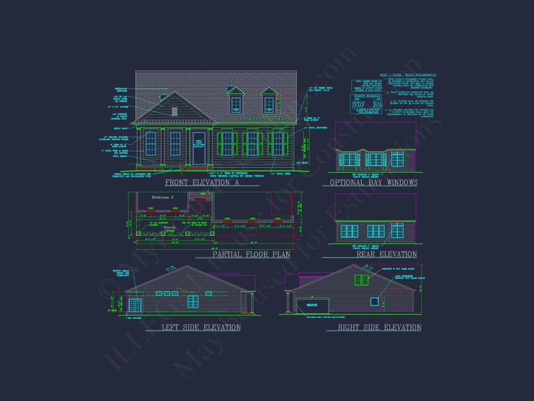 Traditional house Plan with 3 Bedrooms and CAD-Optimized Designs