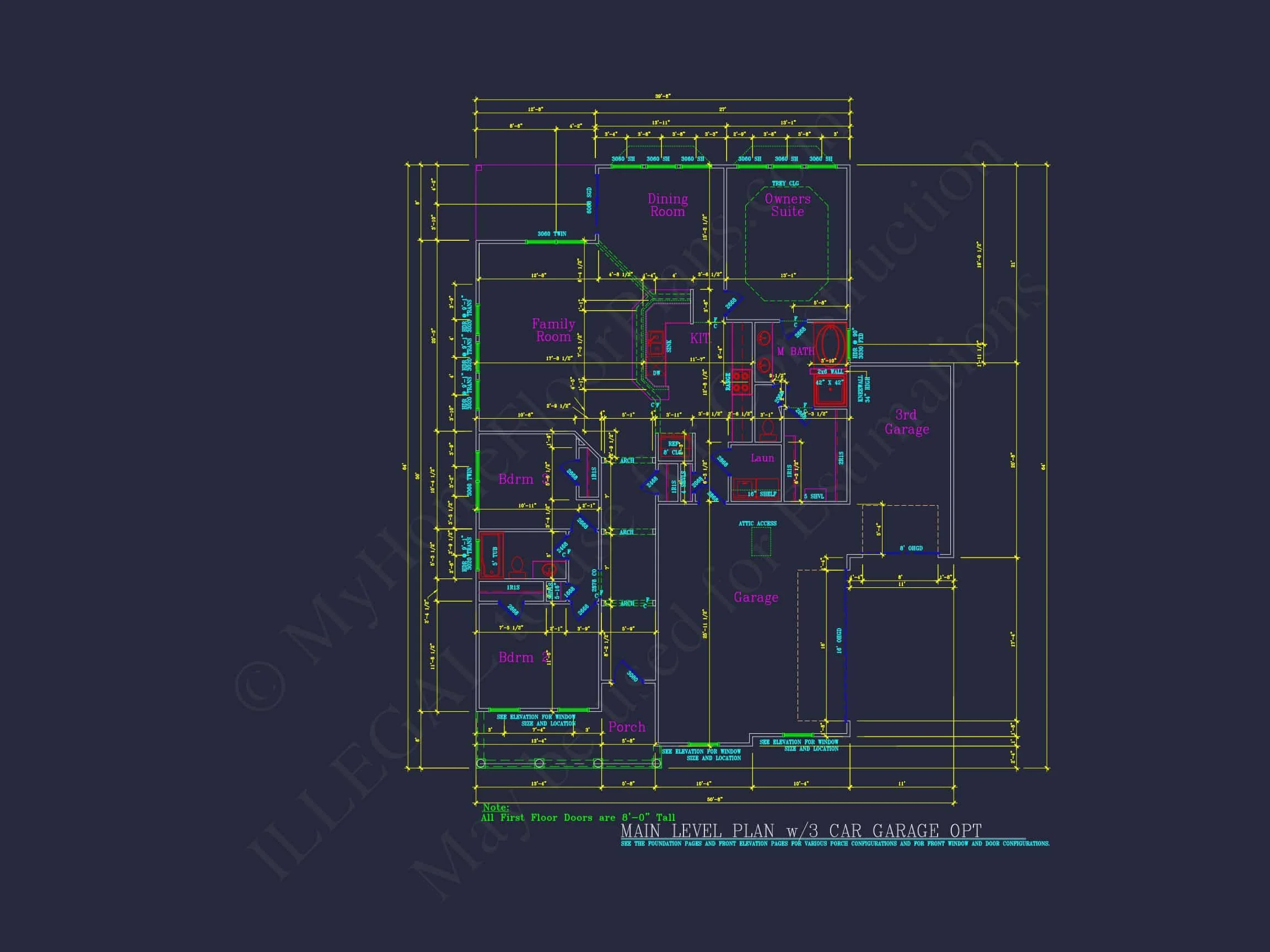 Traditional house Plan with 3 Bedrooms and CAD-Optimized Designs