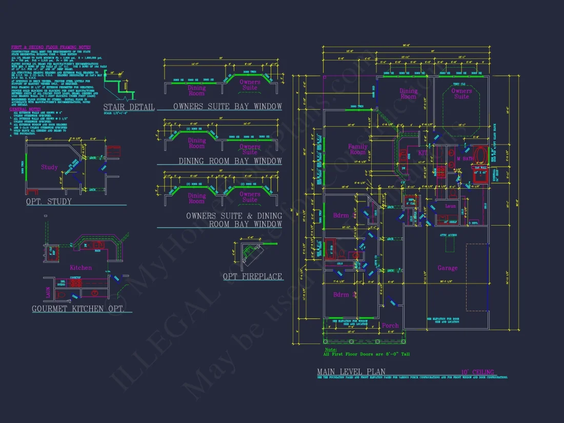 Traditional house Plan with 3 Bedrooms and CAD-Optimized Designs