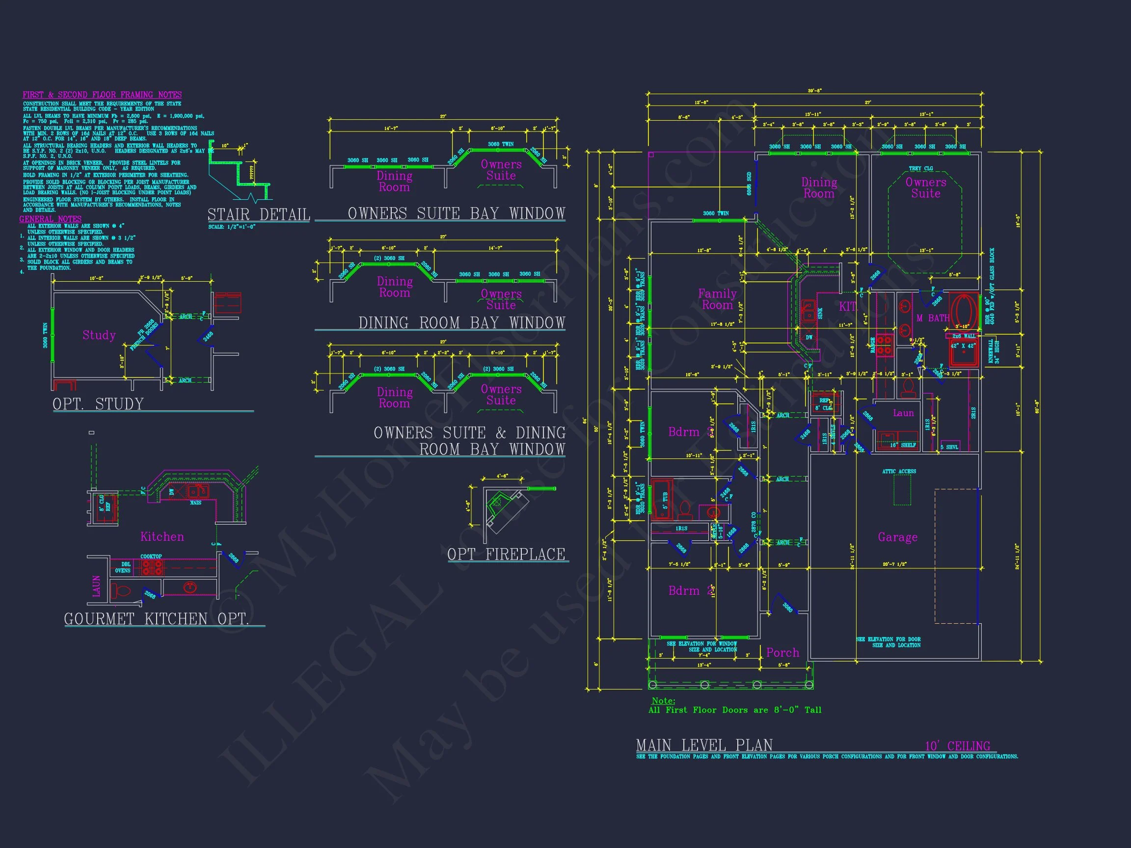 Traditional house Plan with 3 Bedrooms and CAD-Optimized Designs