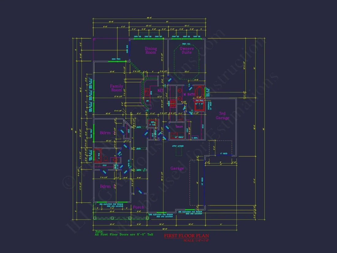 Traditional house Plan with 3 Bedrooms and CAD-Optimized Designs