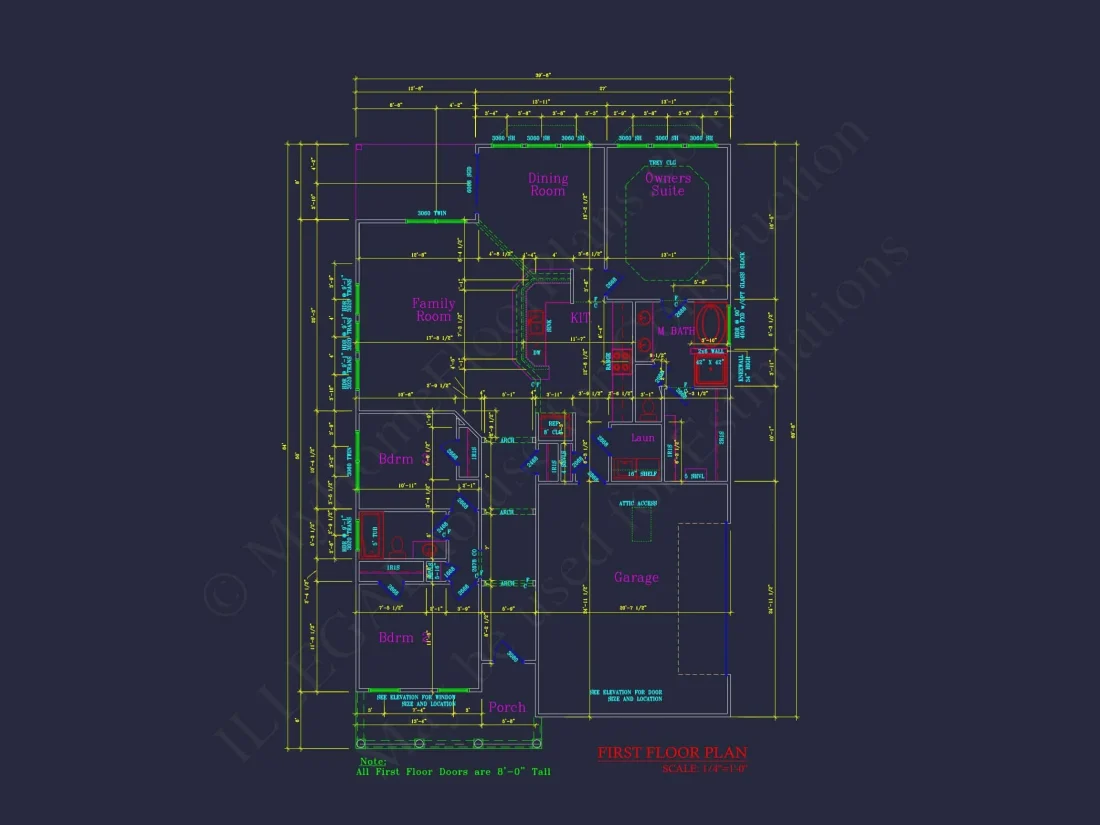 Traditional house Plan with 3 Bedrooms and CAD-Optimized Designs