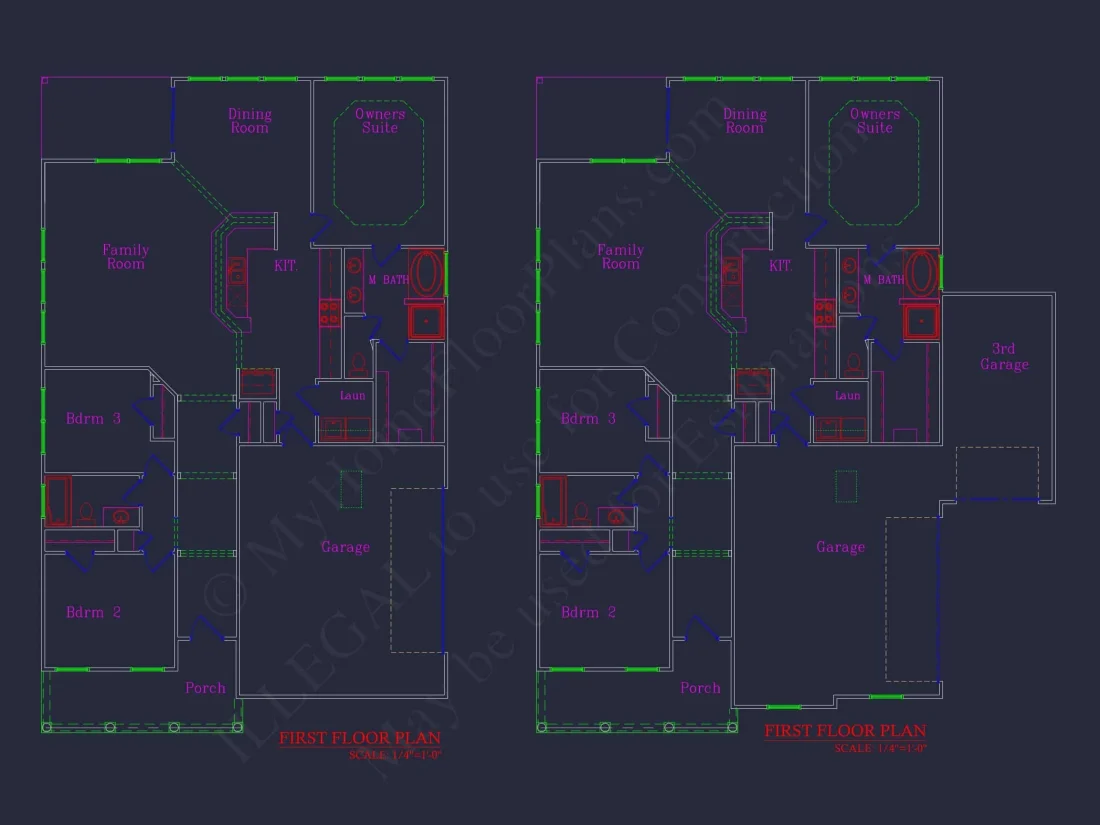 Traditional house Plan with 3 Bedrooms and CAD-Optimized Designs