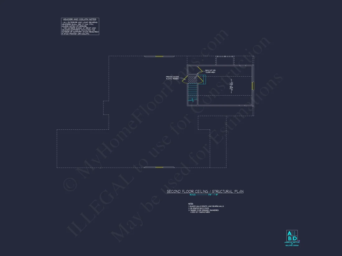 Elegant house Plan with 1.5 Floors, CAD Blueprints & Designs