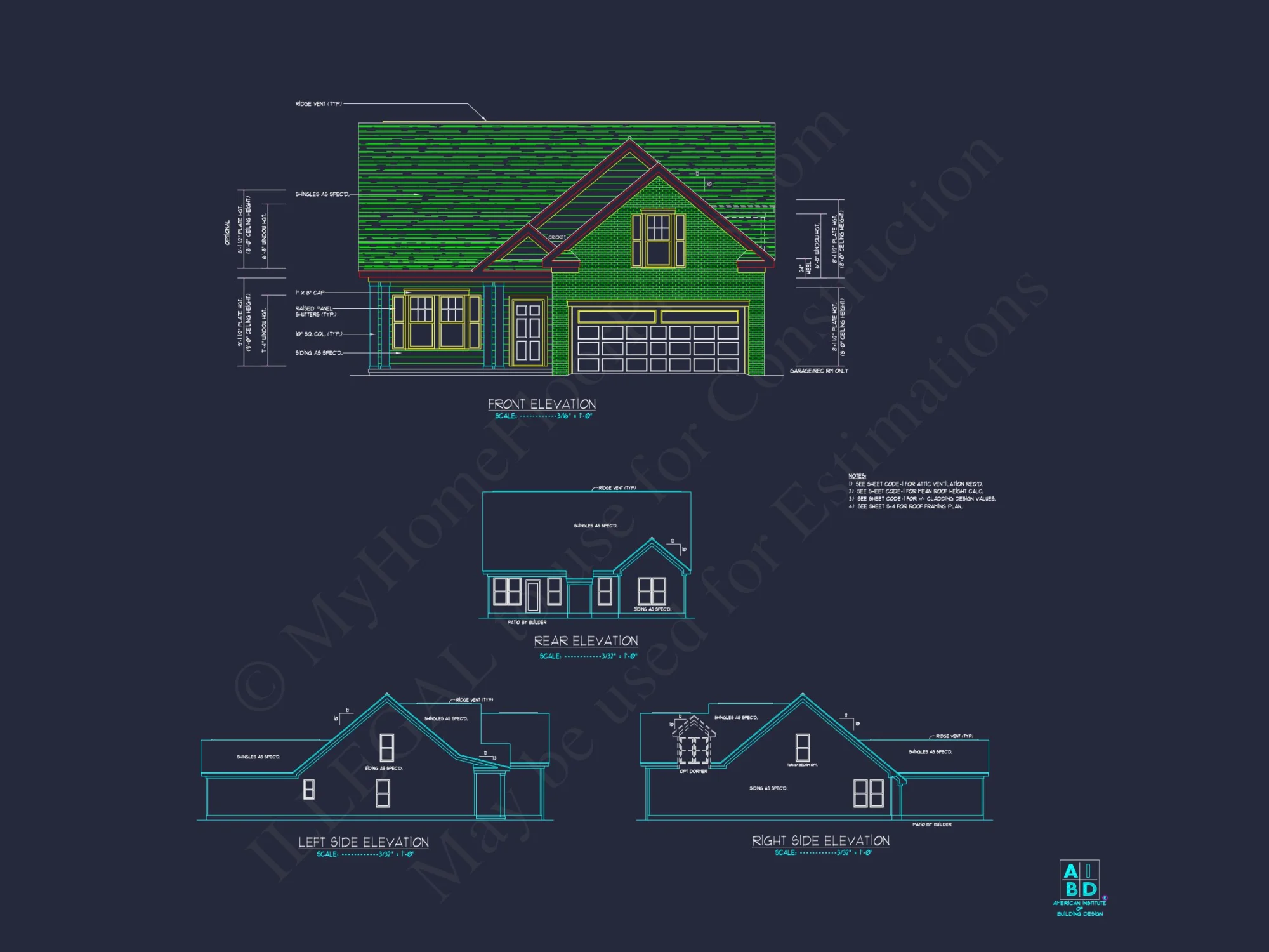 Elegant house Plan with 1.5 Floors, CAD Blueprints & Designs