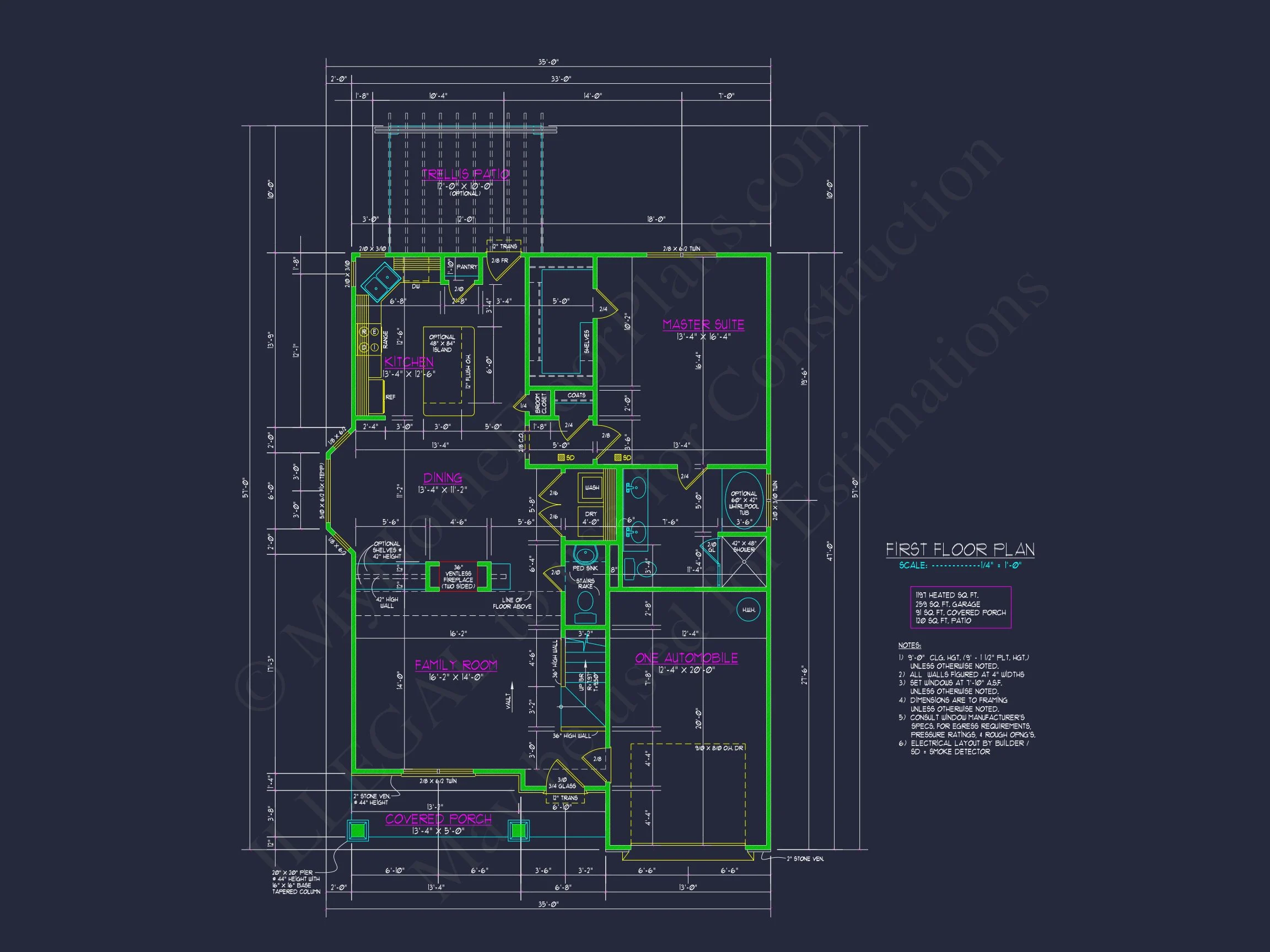 Craftsman house Plan with Open Floor Blueprint Designs