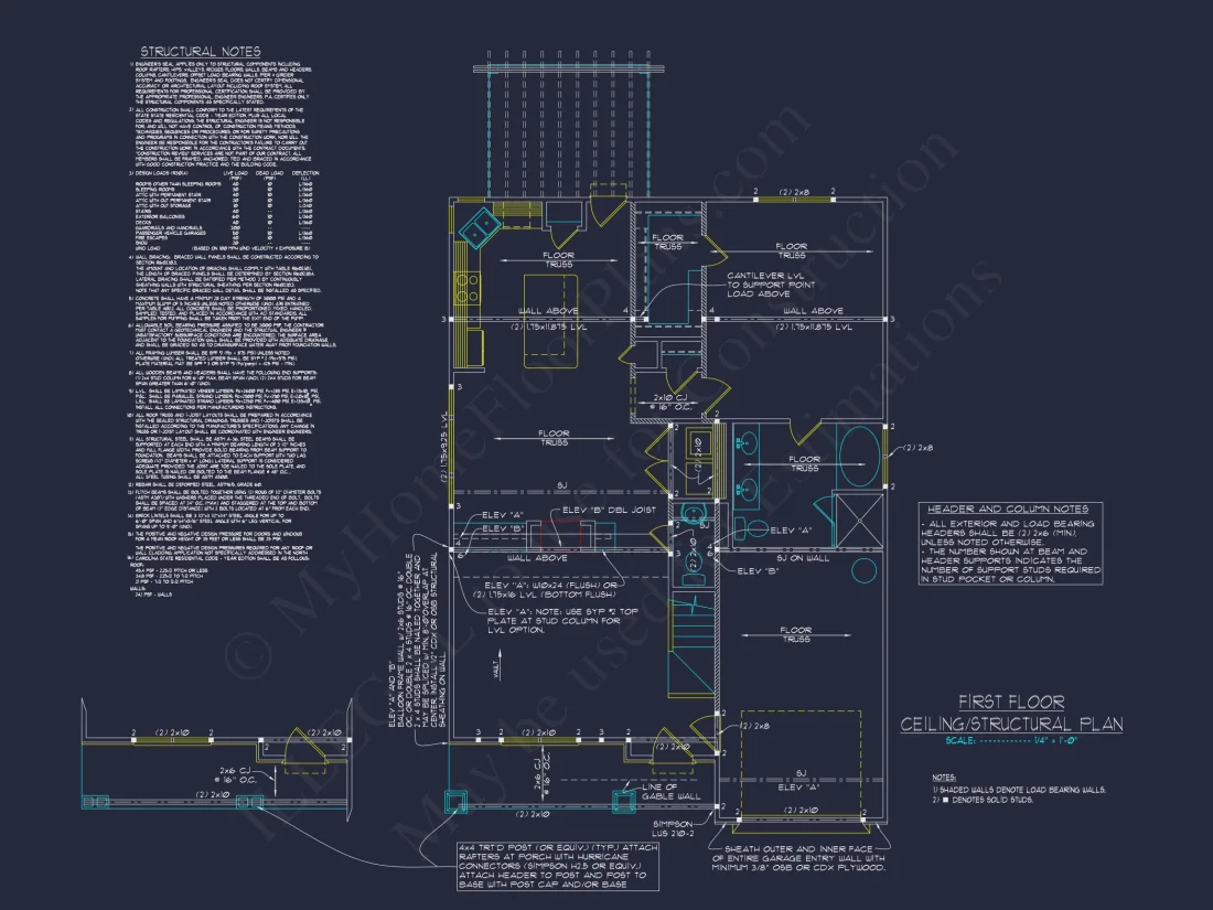 Craftsman house Plan with Detailed Floor Blueprint and Designs