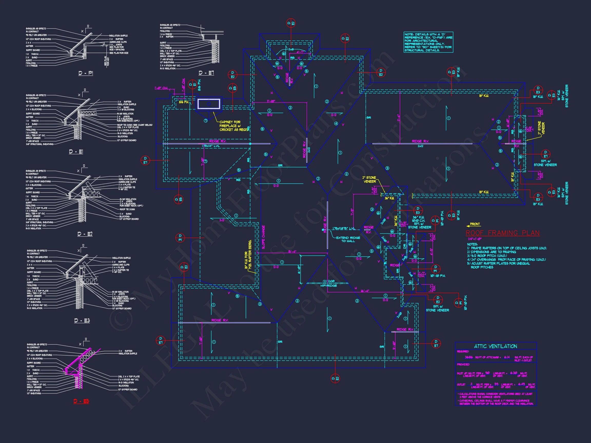 10-1080A HOUSE PLAN -Traditional House Plan - 3-Bed, 2-Bath, 2,350 SF 13 Customizable CAD house Plan with Traditional and Modern Flair