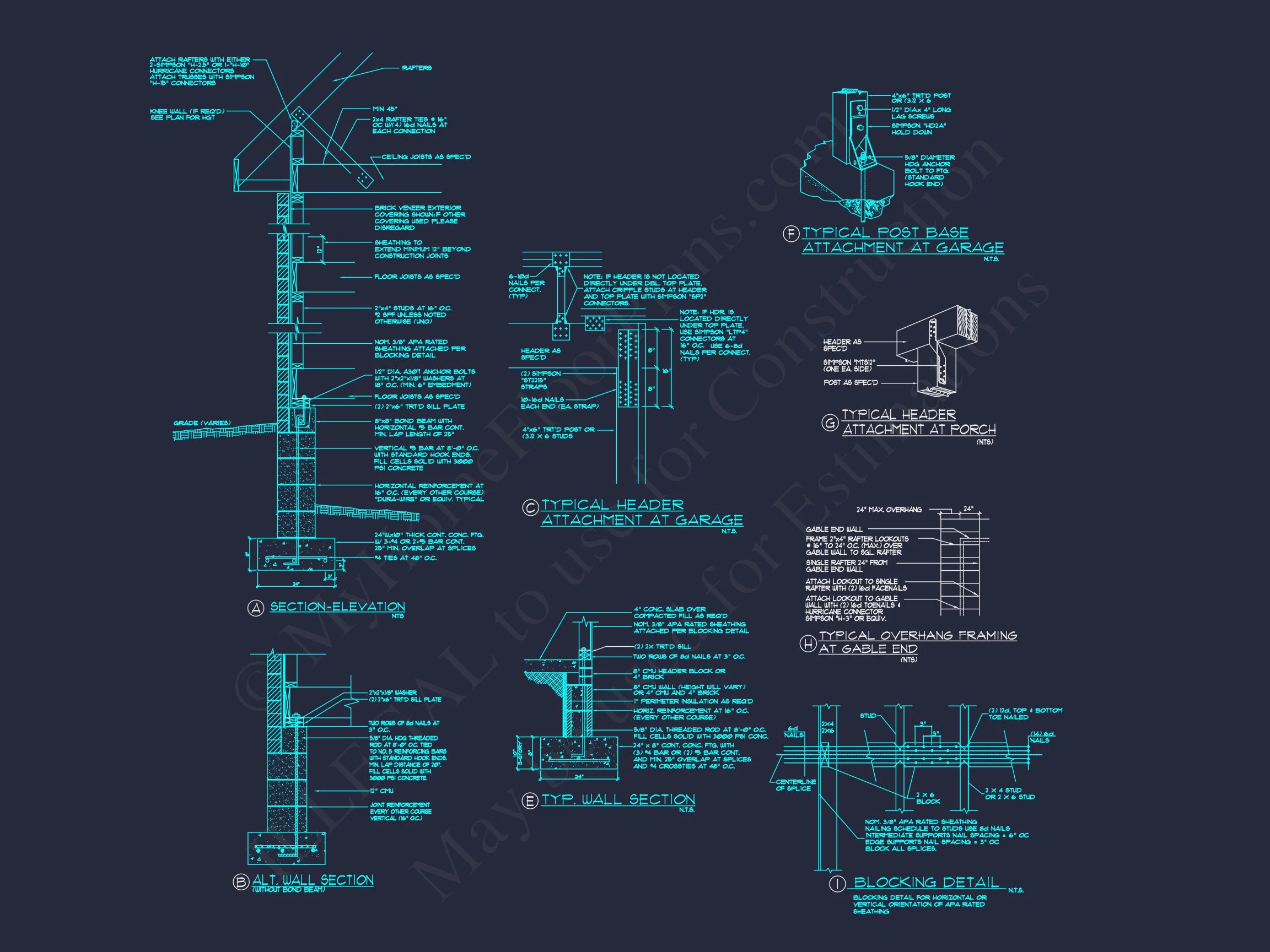 10-1080A HOUSE PLAN -Traditional House Plan - 3-Bed, 2-Bath, 2,350 SF 14 Customizable CAD house Plan with Traditional and Modern Flair