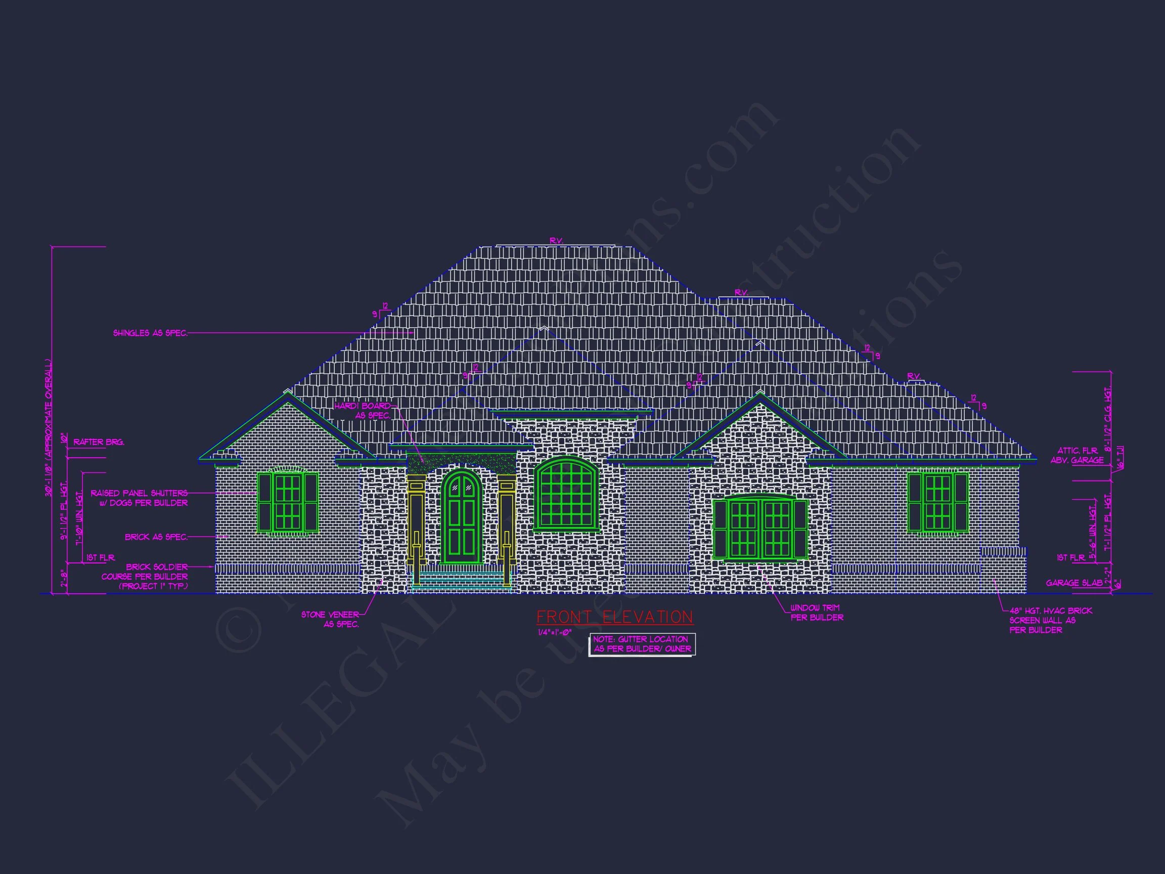 10-1080A HOUSE PLAN -Traditional House Plan - 3-Bed, 2-Bath, 2,350 SF 2 Customizable CAD house Plan with Traditional and Modern Flair