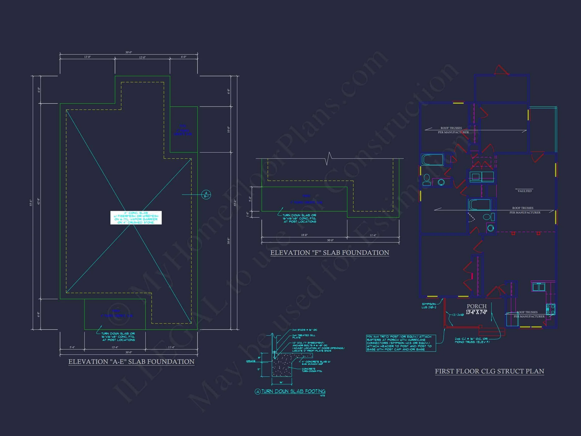 10-1038 HOUSE PLAN - Modern Bungalow House Plan with 4 Bedrooms and CAD Designs 12 Modern Bungalow house Plan with 4 Bedrooms and CAD Designs